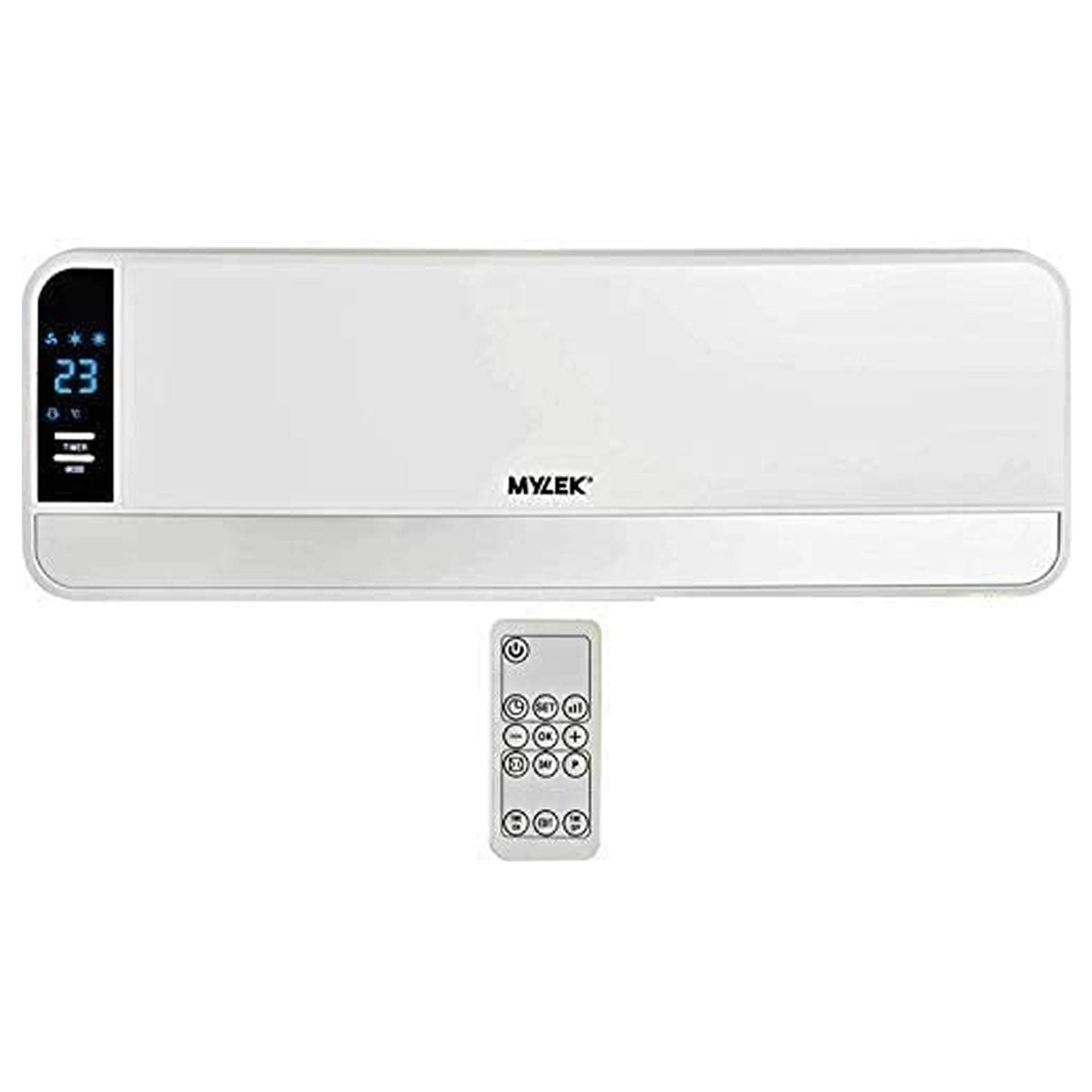 MYLEK Overdoor Heater 2kW Electric Downflow Over Door Air Curtain And Fan with Thermostat, LED Display, Timer & Remote Control - Lot20 Compliant