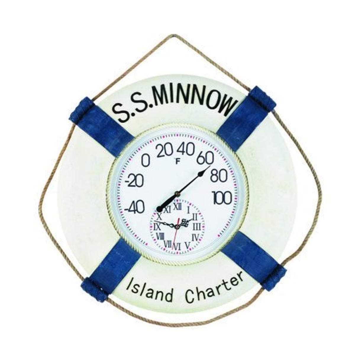 RAM Gameroom Products Outdoor Decor S.S. Minnow Fahrenheit Clock and Thermometer