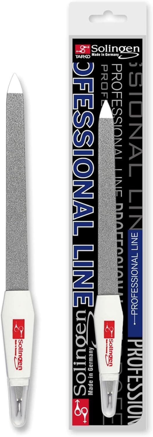 Solingen Professional Nail File - Cuticle Trimmer/Remover | Manicure & Pedicure Tool | 2 in 1 Tool for Your Hand & Foot Fingenails Care | 2 Sided Sapphire Files & Sharp Dead Skin Cutter
