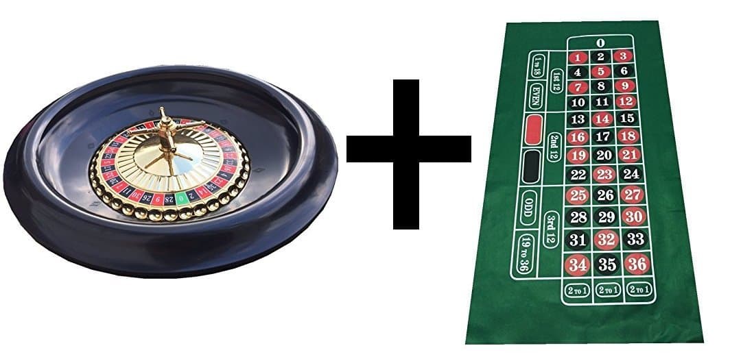 LARGE 40CM (16 INCH) ROULETTE WHEEL, BALLS, HUGE 180cm GREEN LAYOUT/FELT + WINNING MARKER