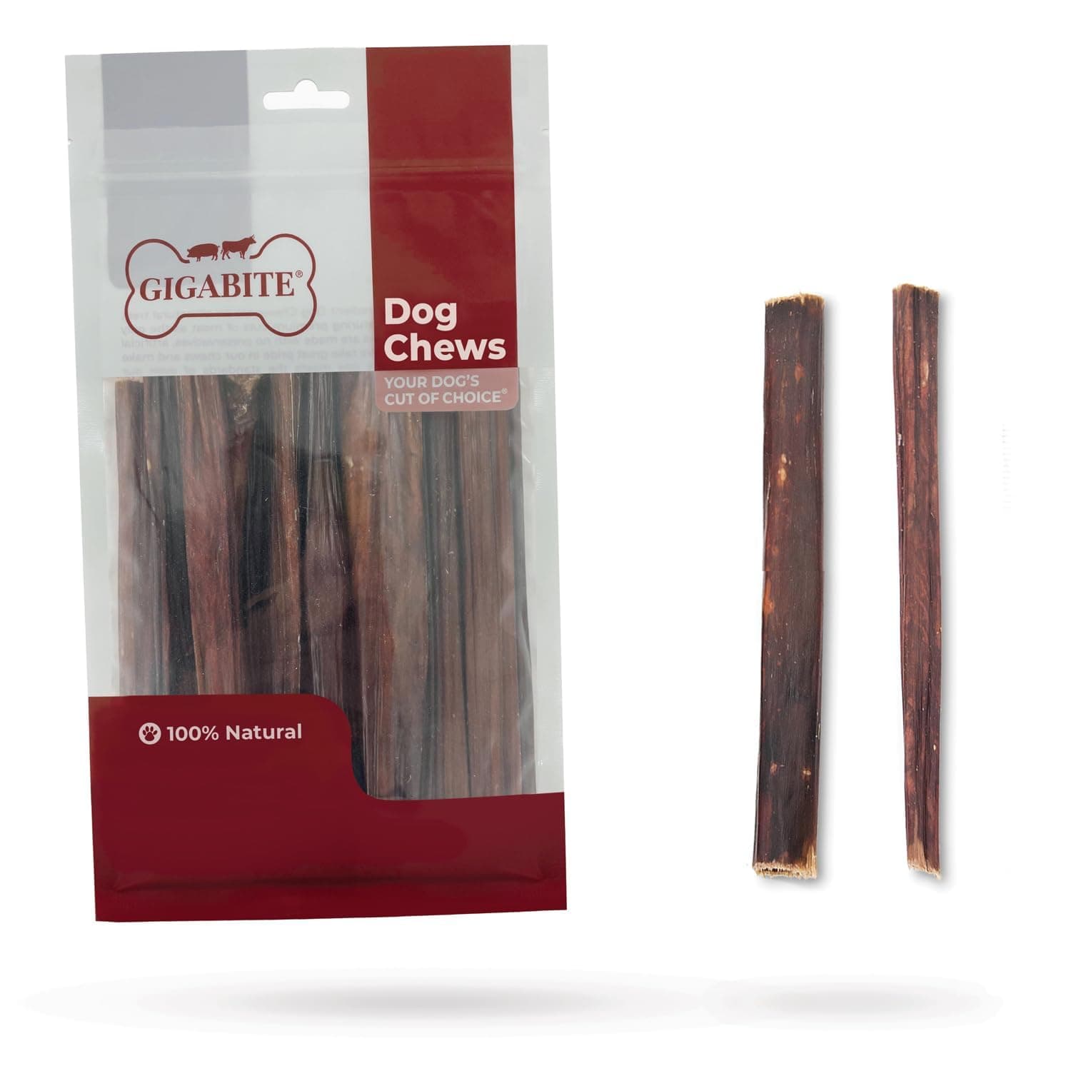 Best Pet Supplies GigaBite 6" Beef Gullet Shaky Sticks (Pack of 20) - All Natural, Free Range Beef Food Pipe Stick Dog Treat