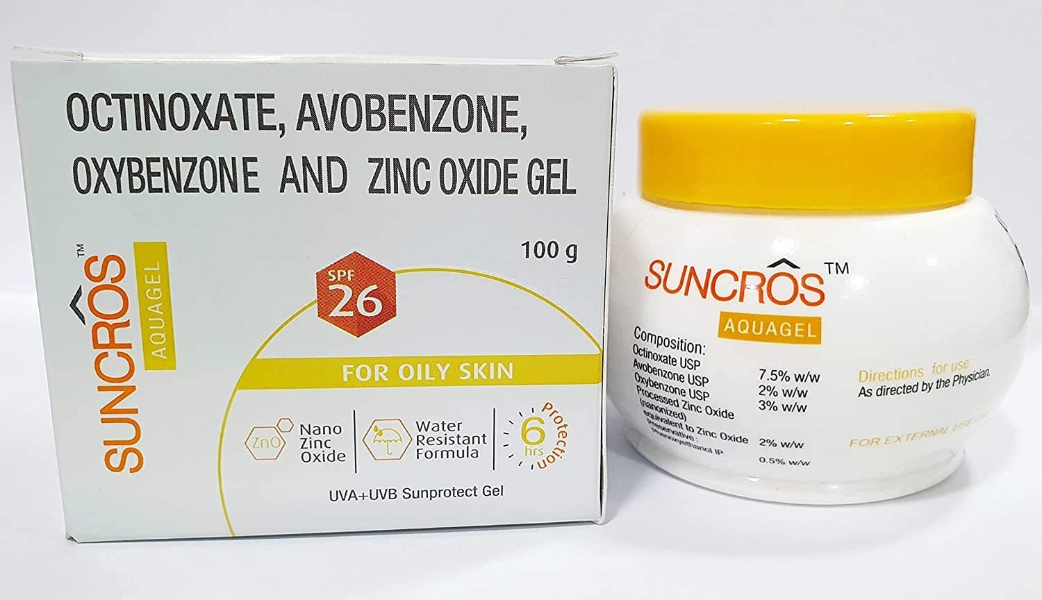Suncros Aquagel Spf-26 For All Skins, 100 Gm (Mm), Cream