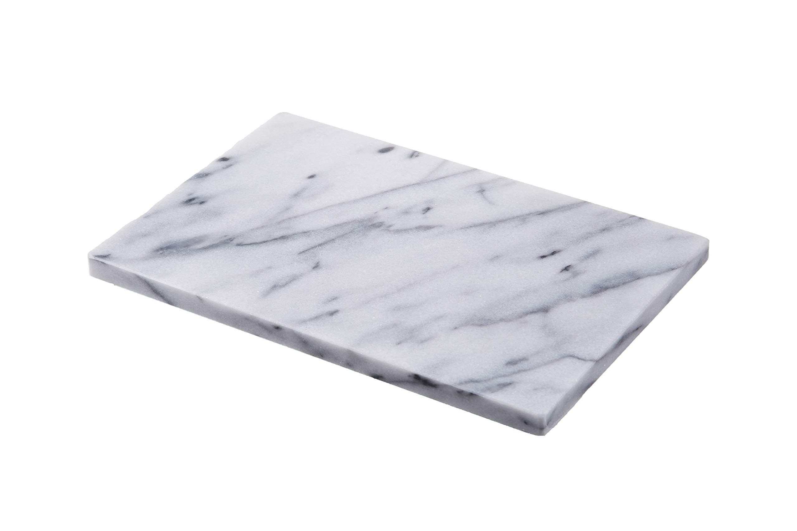 JEmarble Pastry Board 8x12 inch with Non-Slip Rubber Feets for Stability Perfect for Keep the Dough Cool and Chocolate Tempering(Premium Quality) White