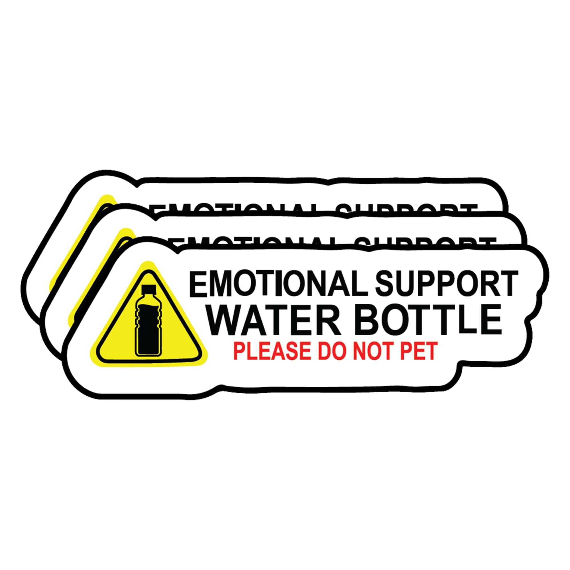 Emotional Support Water Bottle Sticker (3 Pc) - Strong Adhesive Please Do Not Pet Water Proof Stickers - No Fade, Used for Water Bottle, Tumbler, Phone Case, Mug, Laptop & Notebook