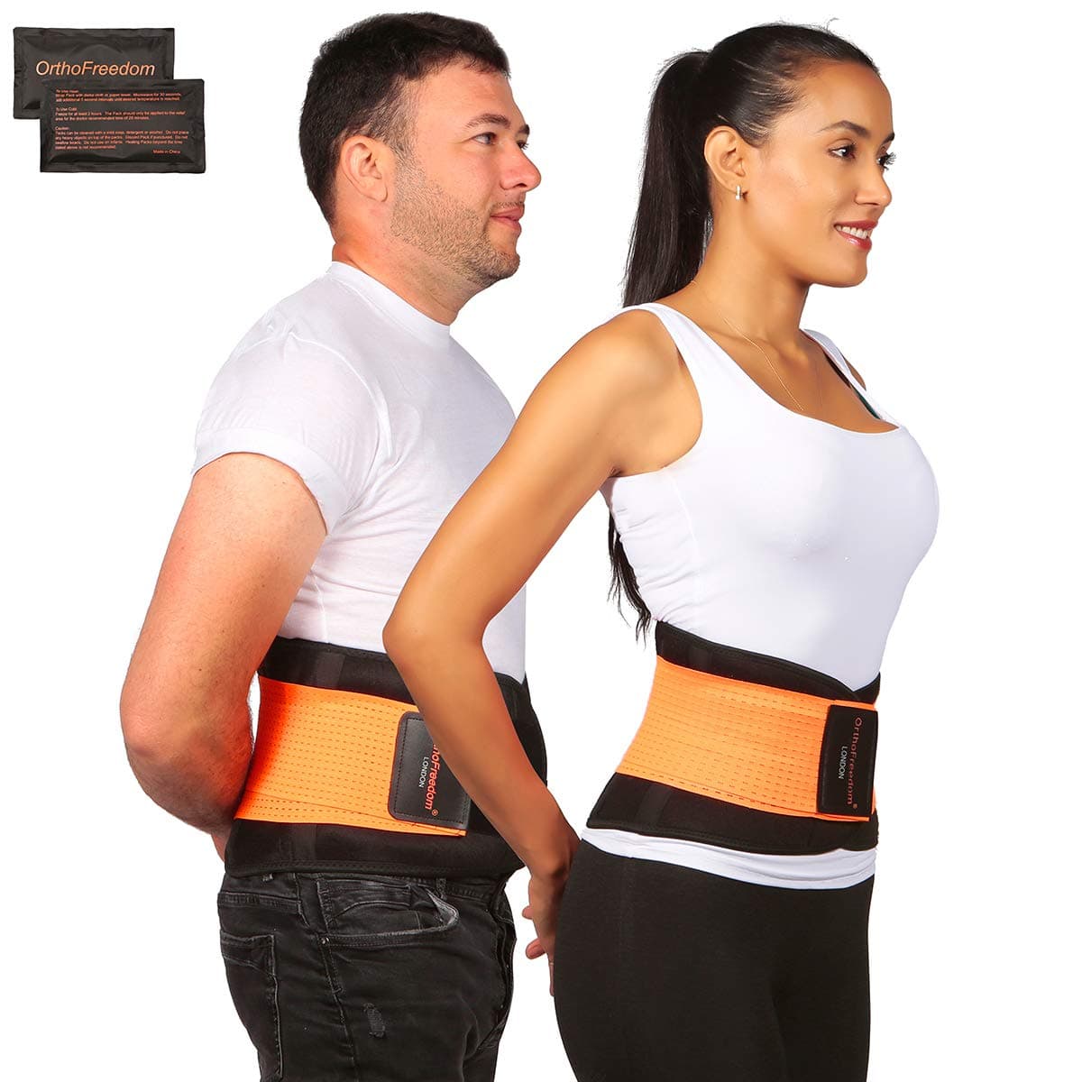 OrthoFreedom®Back Support Belt 2in1| Lumbar Back Brace | THE ONLY Brace with Hot Compression Therapy for Pain Relief from Sciatica, Slipped Disc, Hernia, Back Pain | Injury Prevention |