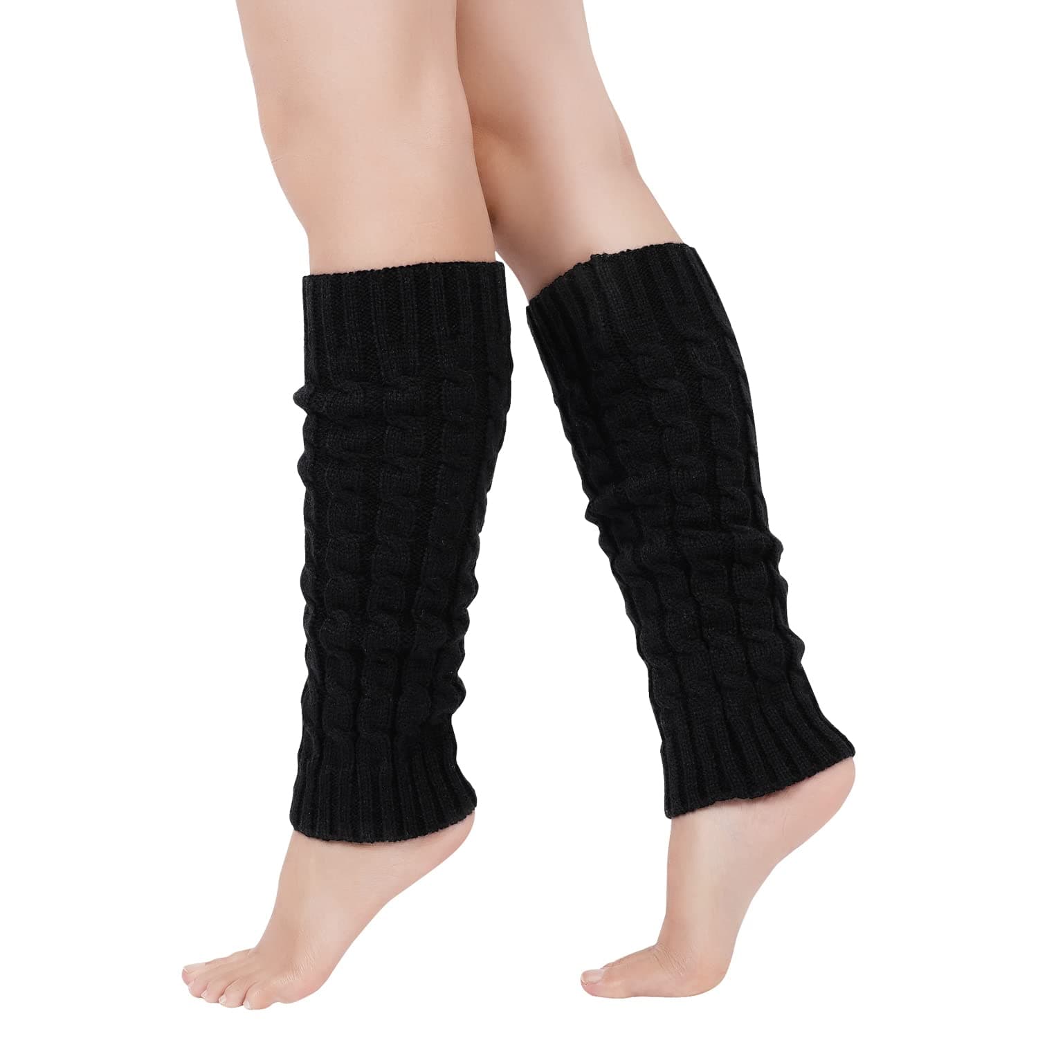 Leg Warmers for Women 80s Cable Knit Leg Warmer for Ballet Dance Figure Skating Yoga Party Junior Neon Long Socks