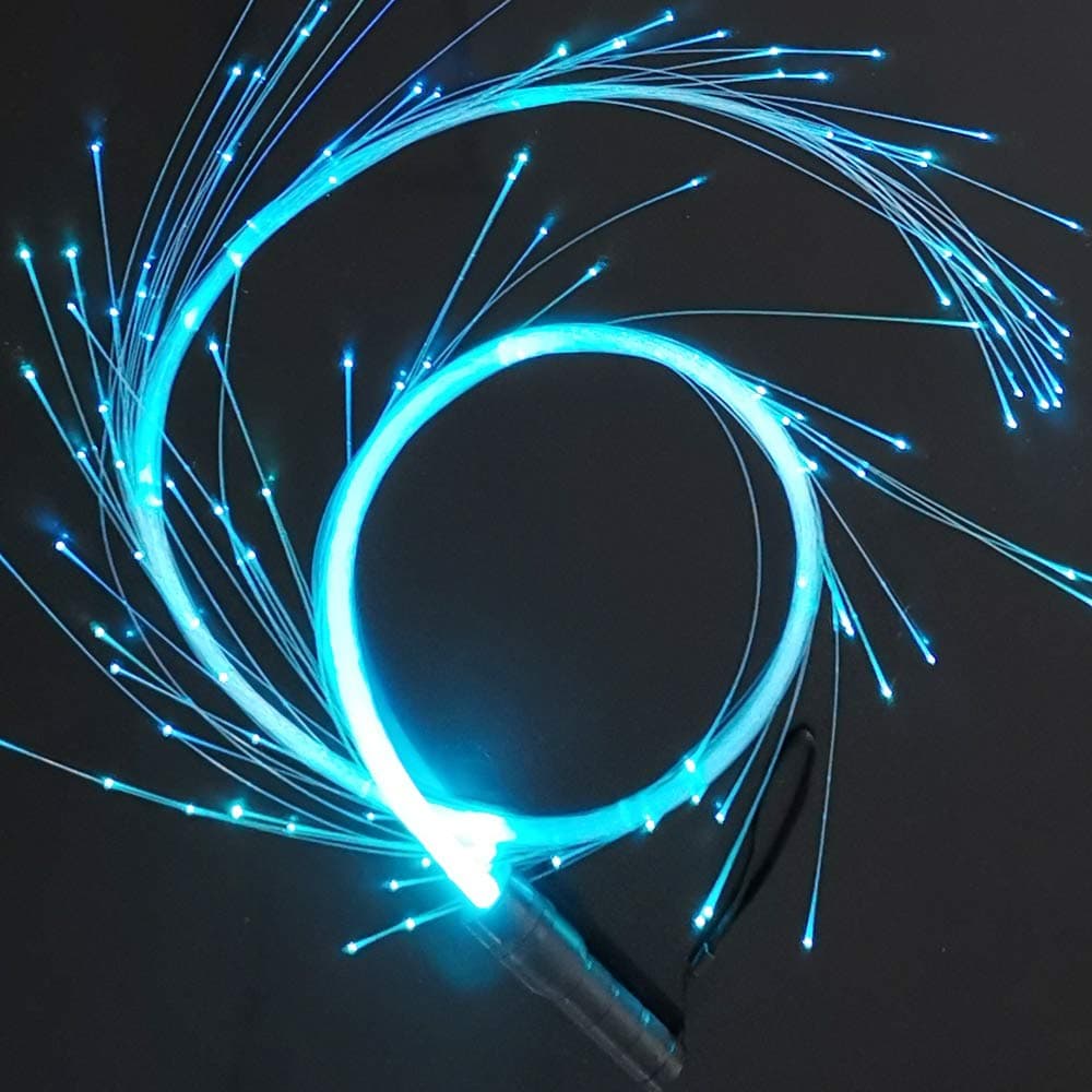 CHINLY LED Fiber Optic Whip Dance Whip Super Bright Light 49 Color Effect Mode 360° Swivel for Dancing, Parties, Light Shows, EDM Music Festivals
