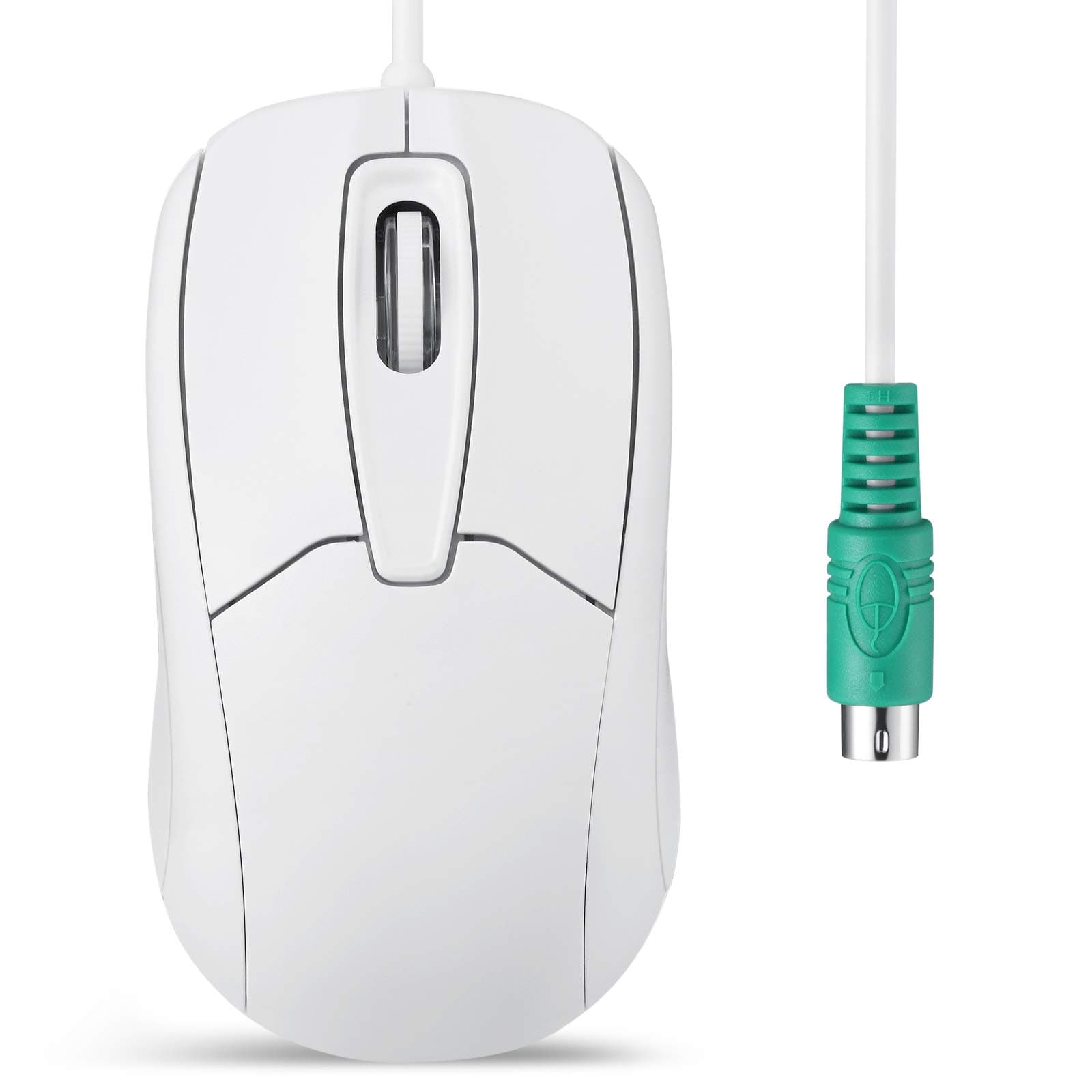 Perixx PERIMICE-209 P, Wired PS2 Optical Mouse with Scroll Wheel and 1000 DPI, White (11832)