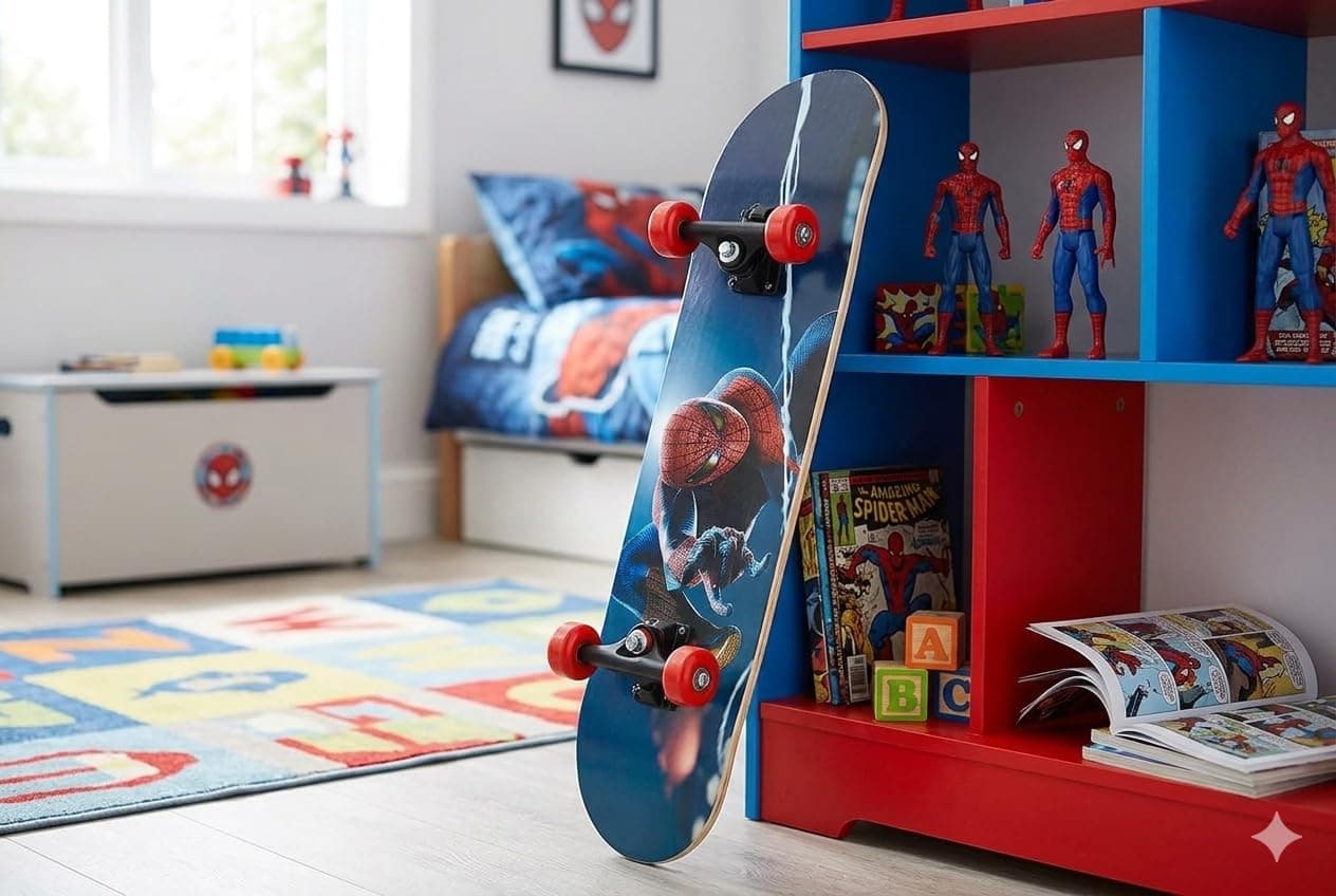 Papa Bear Skateboard 23"X 6" Double Kick Concave Skate Board 9 Layer Plywood Deck Standard Skateboards for Kids Boys Girls Beginners Teens Adult, Skateboard (Spiderman)