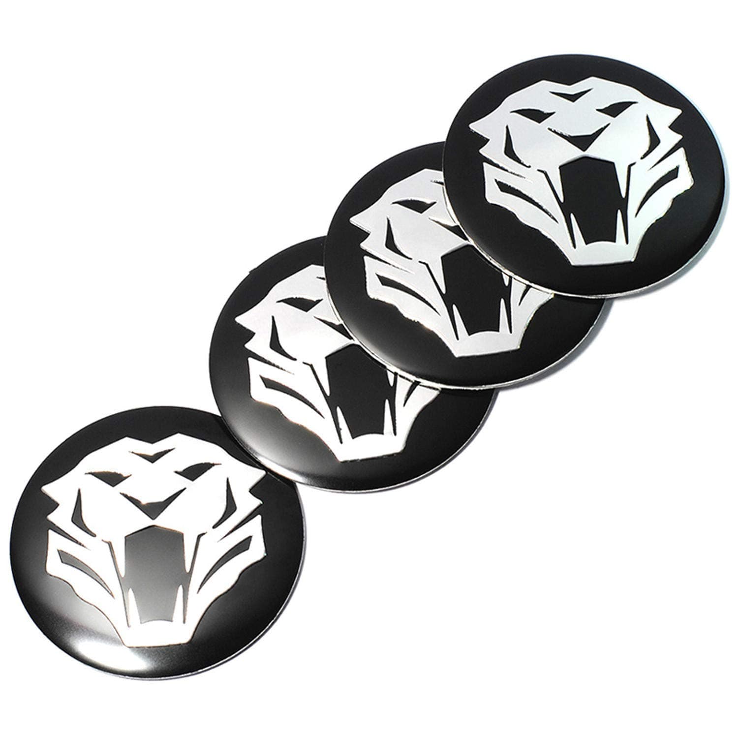 WASHZD 4Pcs 56mm Tiger Head Car Steering Tire Wheel Center Sticker Hub Cap Hubcap Sticker Emblem Badge Decal,for Jaguar,for Audi,for BMW,for Nissan