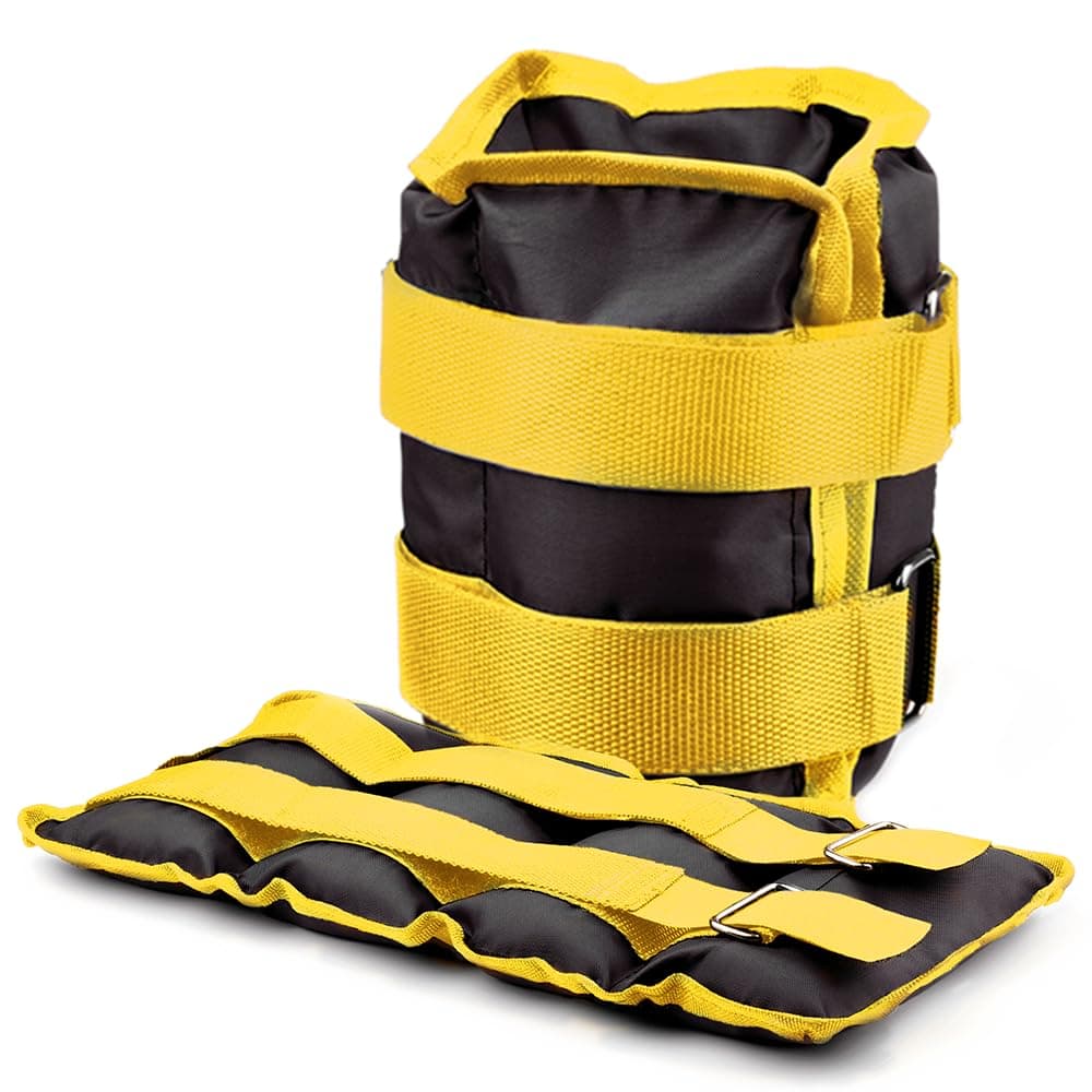Gallant Ankle Weights - Adjustable Wrist, Arm, and Leg Weights for Women Men - Ideal for Fitness, Running Jogging, Walking, Yoga, Workouts, Gymnastics, Aerobics 1kg 2kg 3kg 5kg 8kg 10kg Pairs Yellow