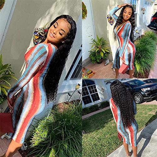 Water Wave Lace Front Wigs Human Hair 13x4 Lace Frontal Wigs for Black Women with Baby Hair 150% Density Glueless Water Curly Wig Pre Plucked Wet and Wavy Lace Wigs Brazilian Virgin Hair 18 inch