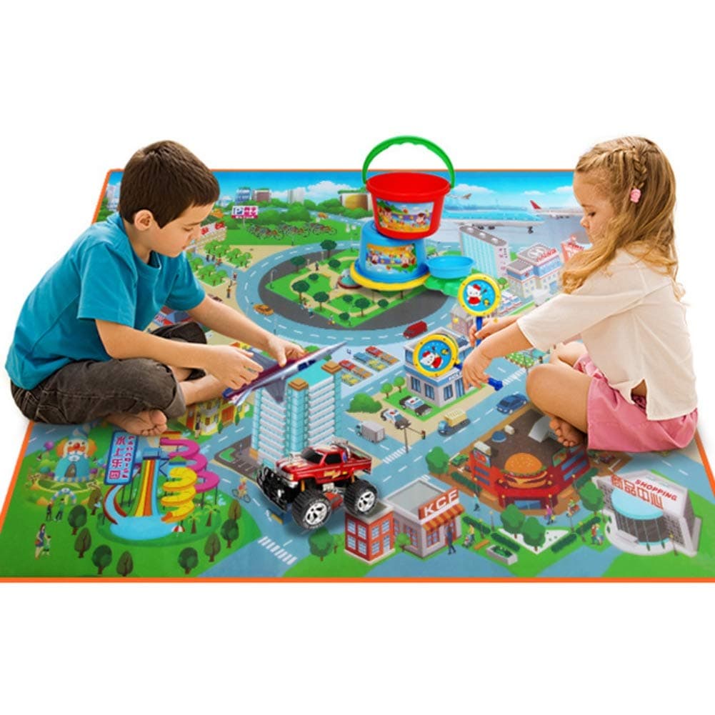 Forart Kids Carpet Play Mat Rug Kids Playmat Car Rug City Map Carpet for Toy Cars and Trucks Crawling Game Mat Pad 47x35 Inch