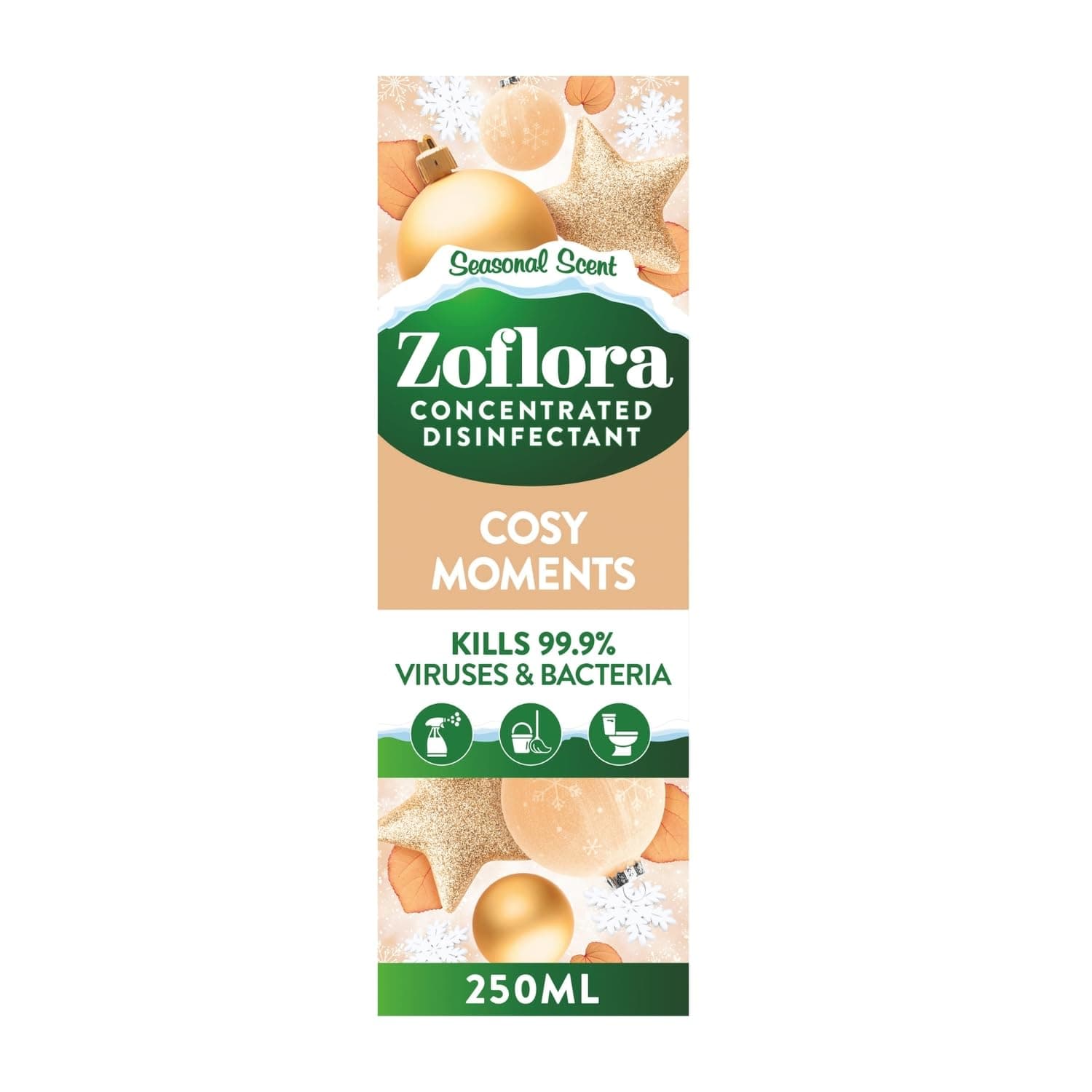 Cosy Moments Concentrated Disinfectant Liquid, 1 x 250ml, Warm & Inviting Scent, Antibacterial & Multi-Surface Cleaner, Kills 99.9% of Germs