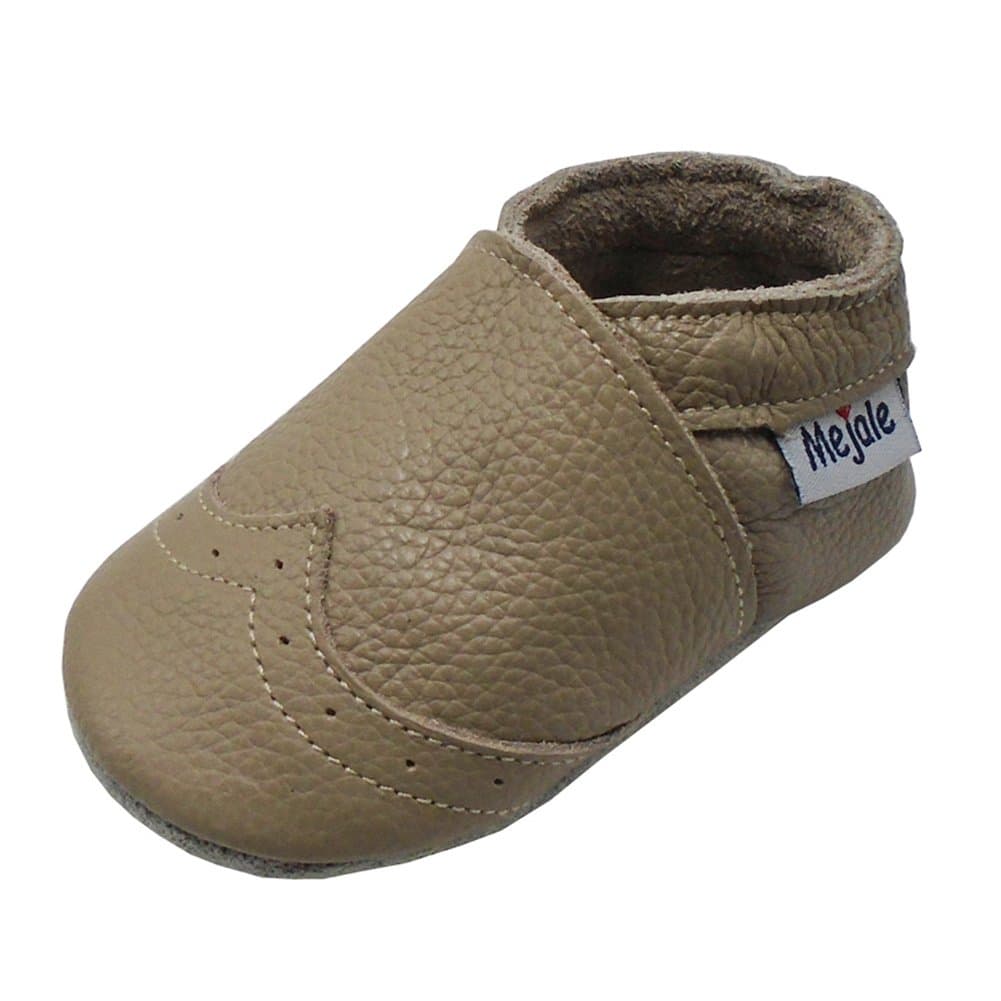 Mejale Baby Shoes Soft Sole Leather Crawling Moccasins Infant Toddler Crib Slippers