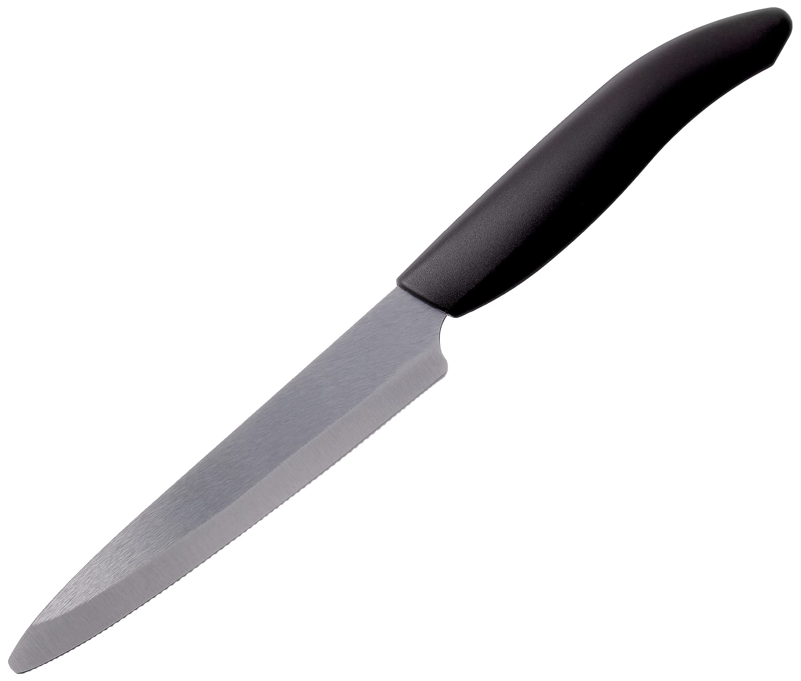 Advanced Ceramic Revolution Series 5-inch Micro Serrated Tomato, Utility Knife, Black Blade