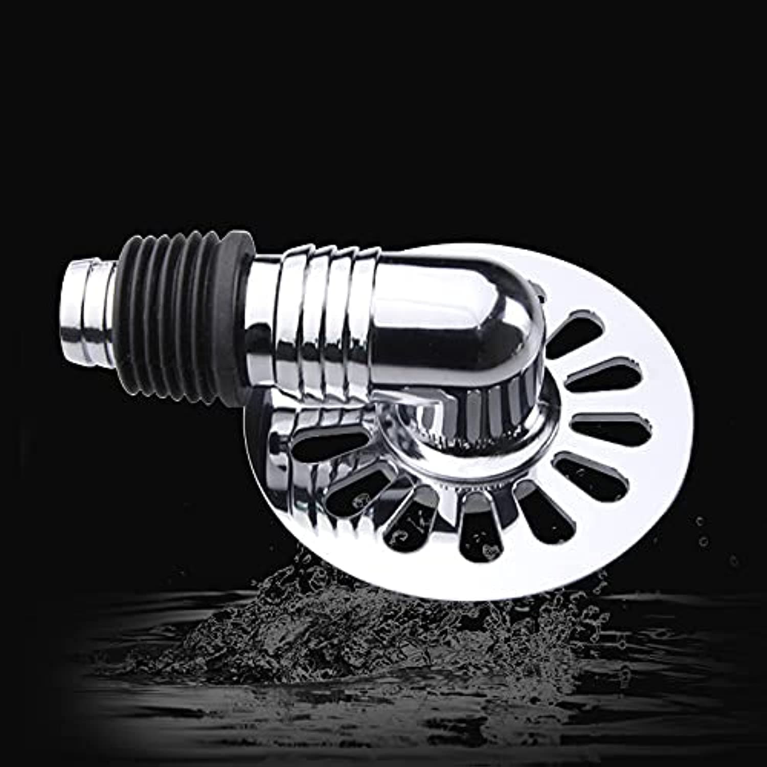 Anti Overflow Water Floor Drain with Easy Connector for Washing Machine Outlet Pipe, Deodorant Joint Elbow for Pipe - Silver (L-Model, Standard)