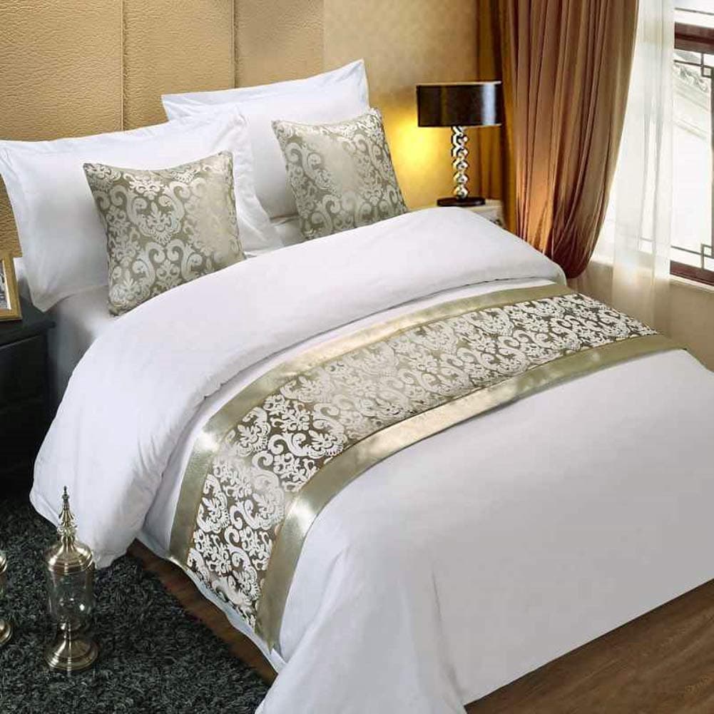 Twelve Silver Bed Runner Bedding Scarves King Bed Scarf for Home Hotel Decorations 19.7x94.5in