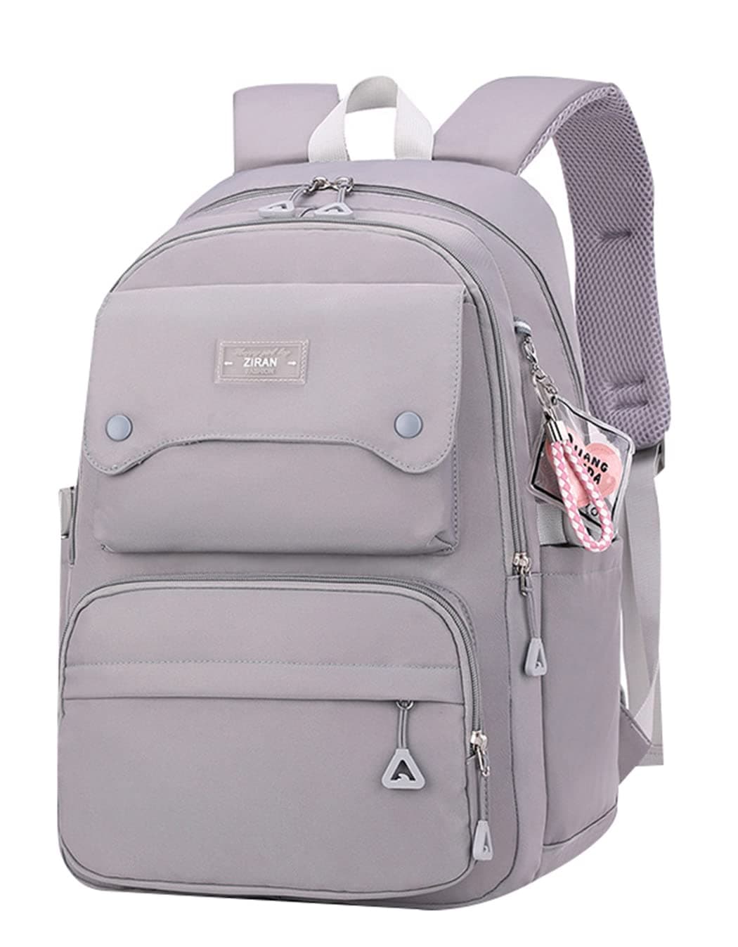 JiaYou Teen Girls Casual Backpack High Middle School Daypack Women Daily Travel Laptop Bag (1# Grey, 26 Liters)