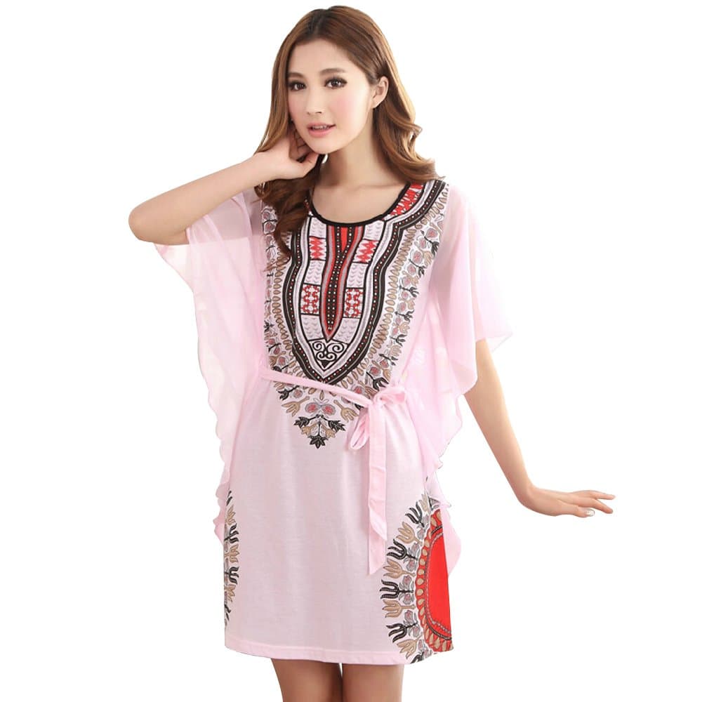 SHUFUGE Women's Knitting Cotton Sweet Short Sleeved Dress