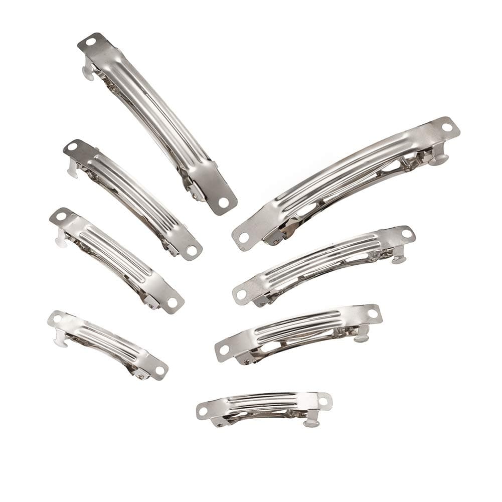 100Pcs Iron Blank French Barrette Hair Clip 4 Sizes 39/51/59/78mm Long Platinum for DIY Hair Accessories Making