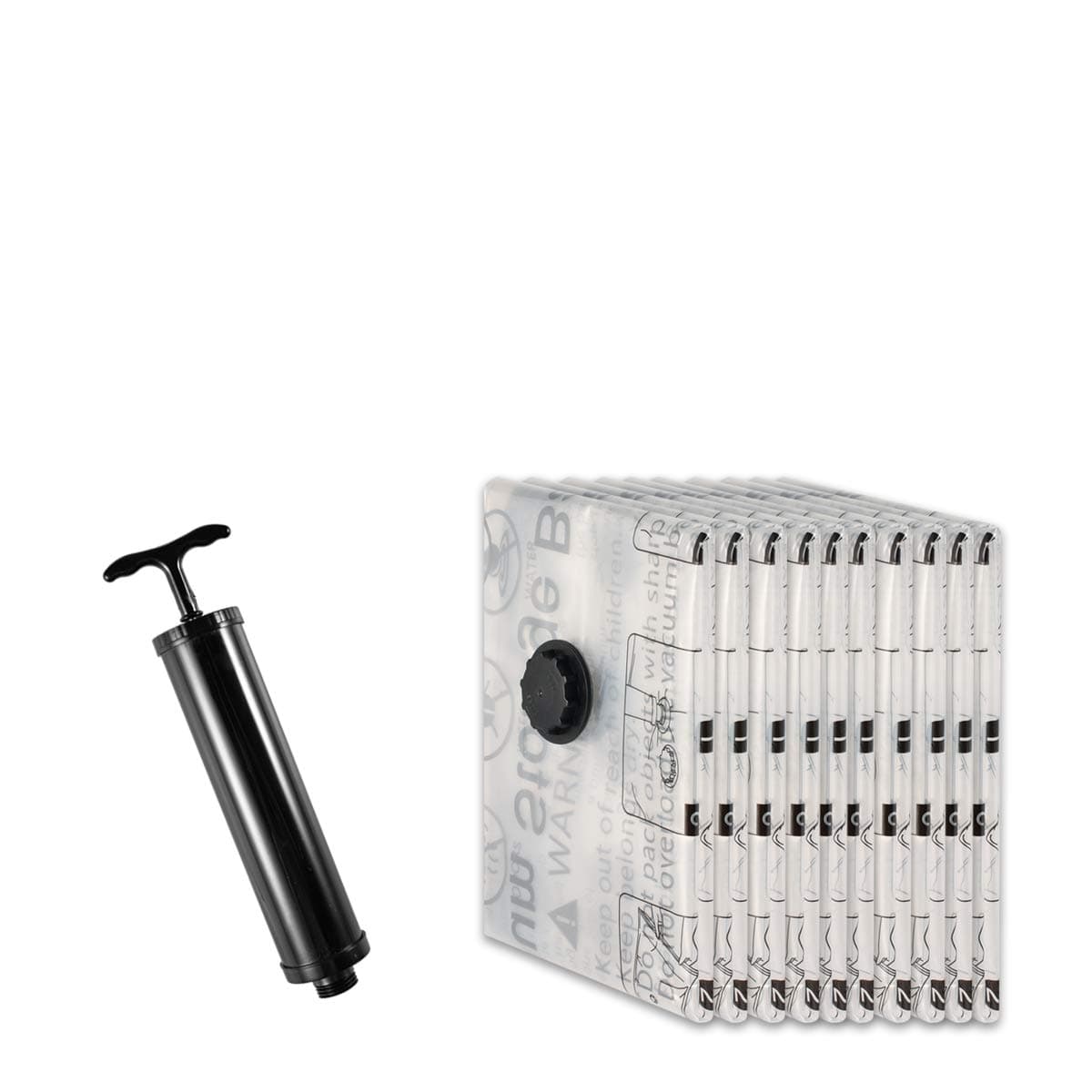 GONGSHI Premium Vacuum Storage Bags, Space Saver for Clothes Blankets Duvets Pillows Comforters, Travel Hand Pump Include (10 x Medium)