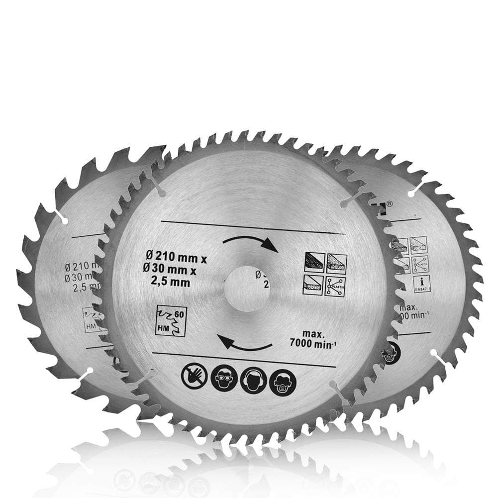 Carbide Alloy Circular Saw Blade 210mm 24, 48T, 60T TCT Saw Disc Blade 30mm Bore for Hard Wood,Soft Wood,Abrasive Wood and Veneered Plywood