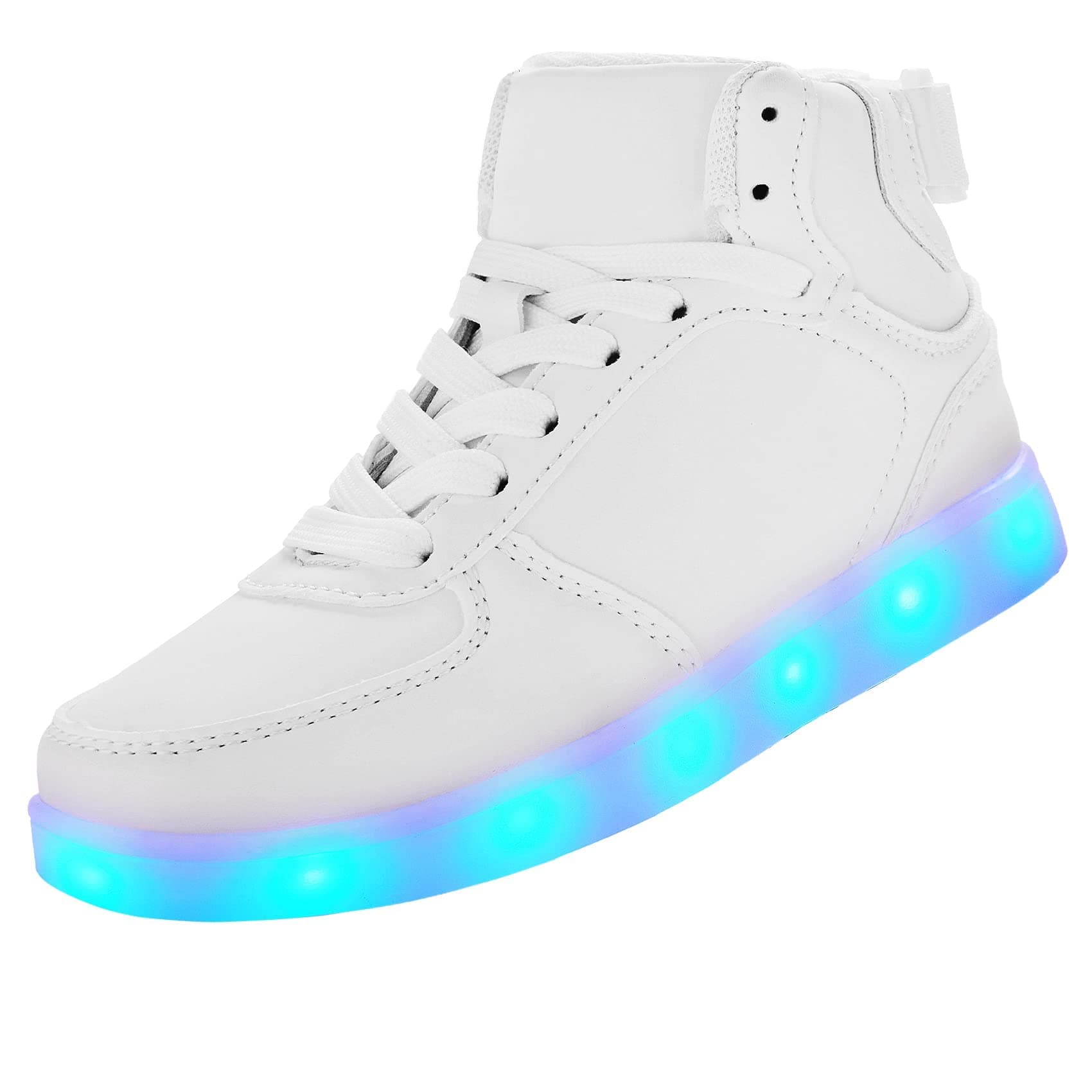 Kids LED Light Up Shoes, Fashion High Top LED Sneakers USB Rechargeable Glowing Luminous Shoes for Boys Girls Toddler Child