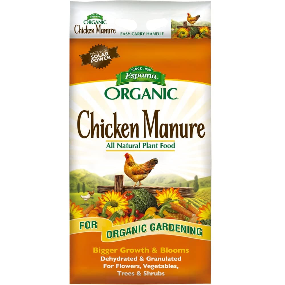 Organic Chicken Manure 25 lb. Bag. All Natural & Organic Fertilizer for All Flowers, Vegetables, Trees, and Shrubs. for Organic Gardening.