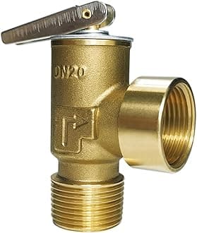 75 PSI Water Heater Pressure Relief Valve, 3/4" NPT Connection, Max Input 510,000 BTU/h, Thickened Brass Body with Stainless Steel Spring Pressure Release Valve, Use for Cold & Hot Water System
