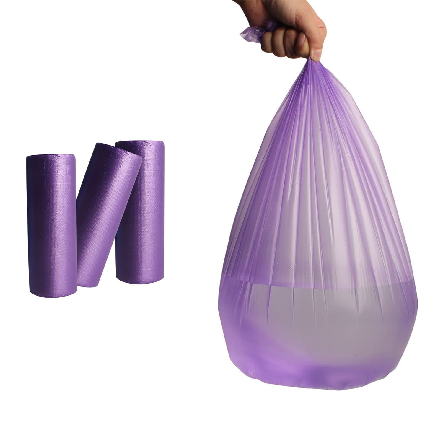 Lispower Durable Office Garbage Bags Home Trash Bags 4 Gallons 90 Counts (90 count- Purple)