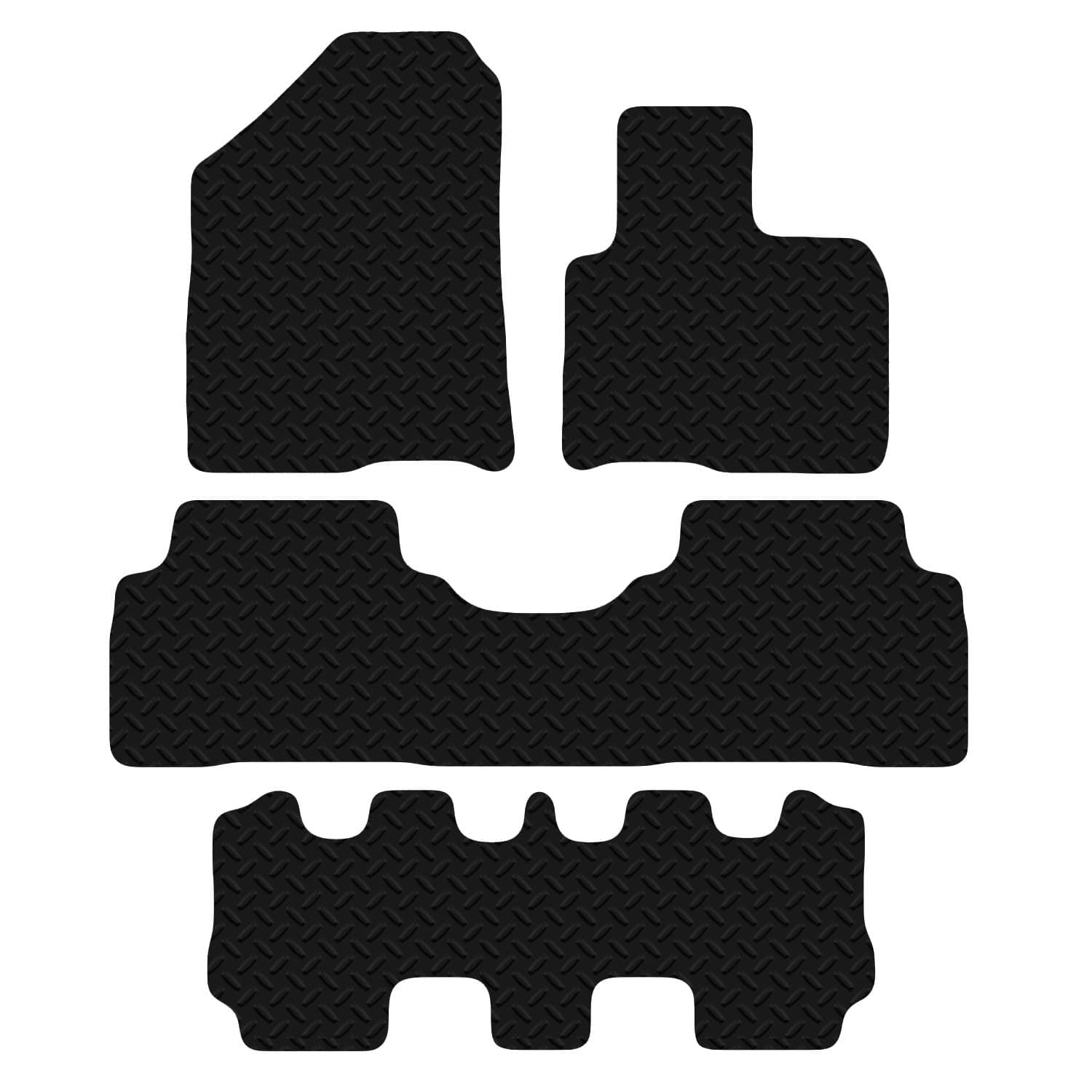 Carsio Car Mats For Kia Sorento 2015+ Onwards 7 Seater 3mm 4pc Set Tailored Fit Rubber Floor Mat Complete Accessory Black Custom Fitted - Anti-Slip Backing, Heavy Duty & Waterproof