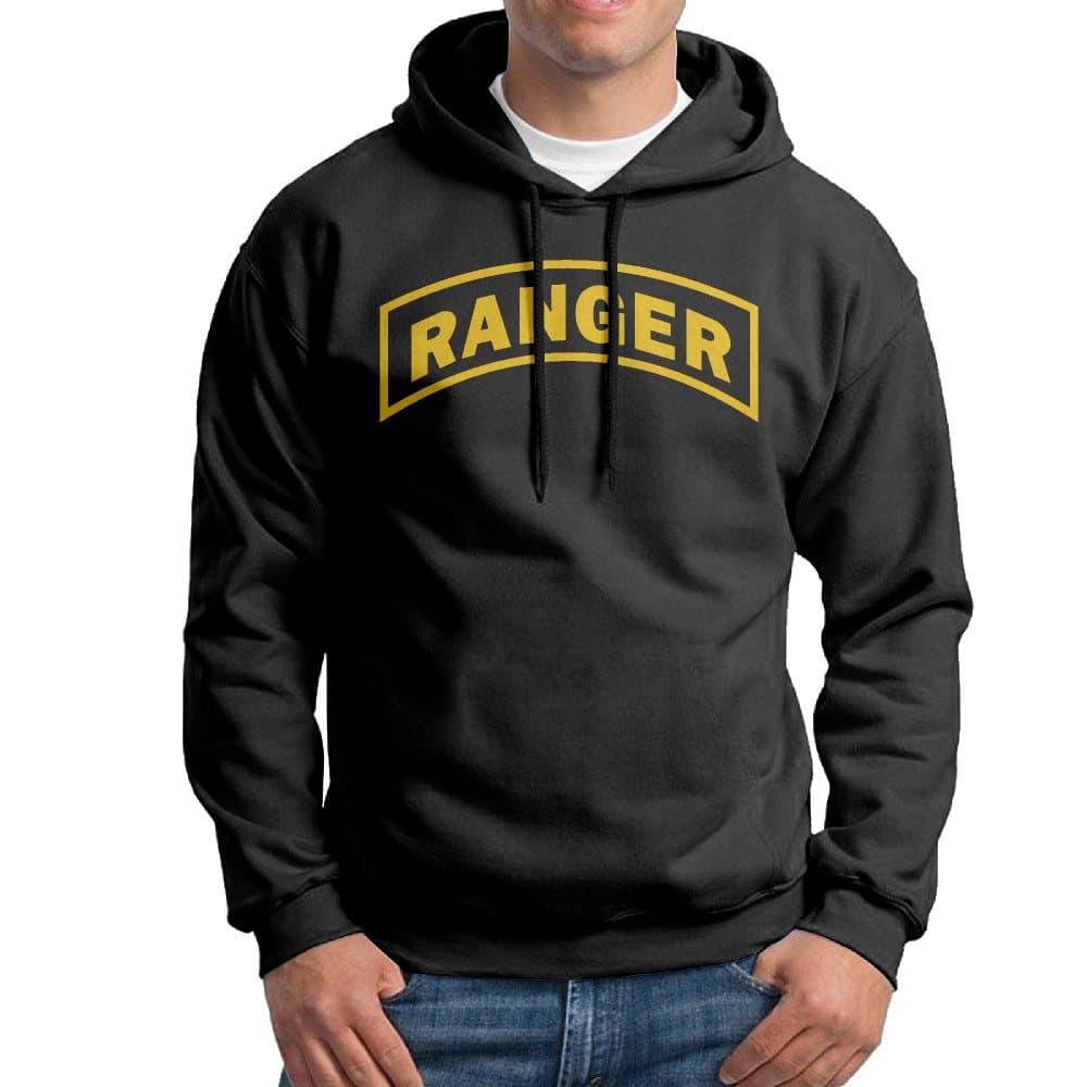 Men Army Rangers Logo Fashion Hoddie Black