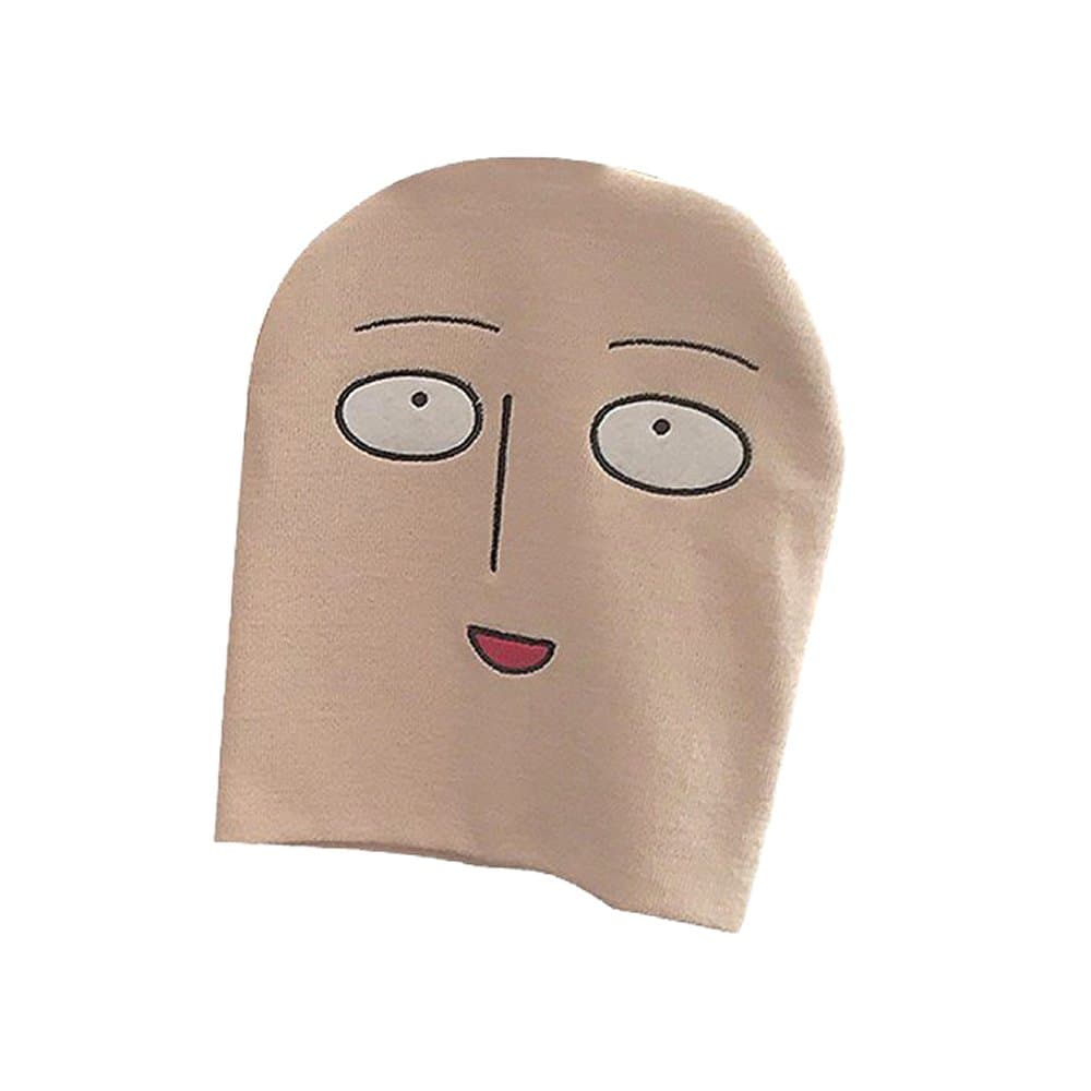 Tokyo-H One Punch Man Saitama Funny Face Knit Cap Cosplay Onepunman Costume