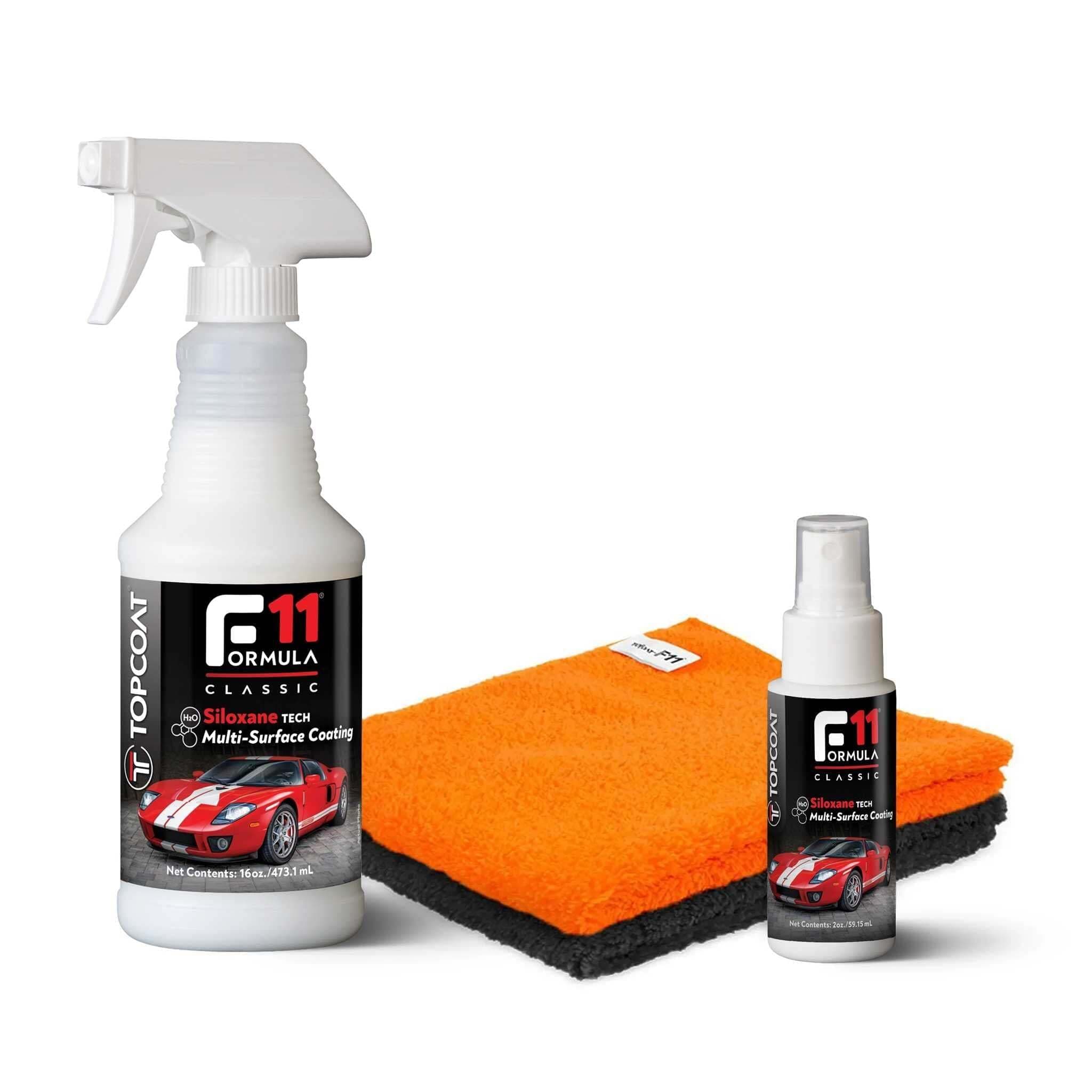 F11 Polish & Sealer for Cars, Bikes and More – Water-Based Alternative to Ceramic Wax - 16 oz F11 Kit with Travel Bottle and 2 Microfiber Towels