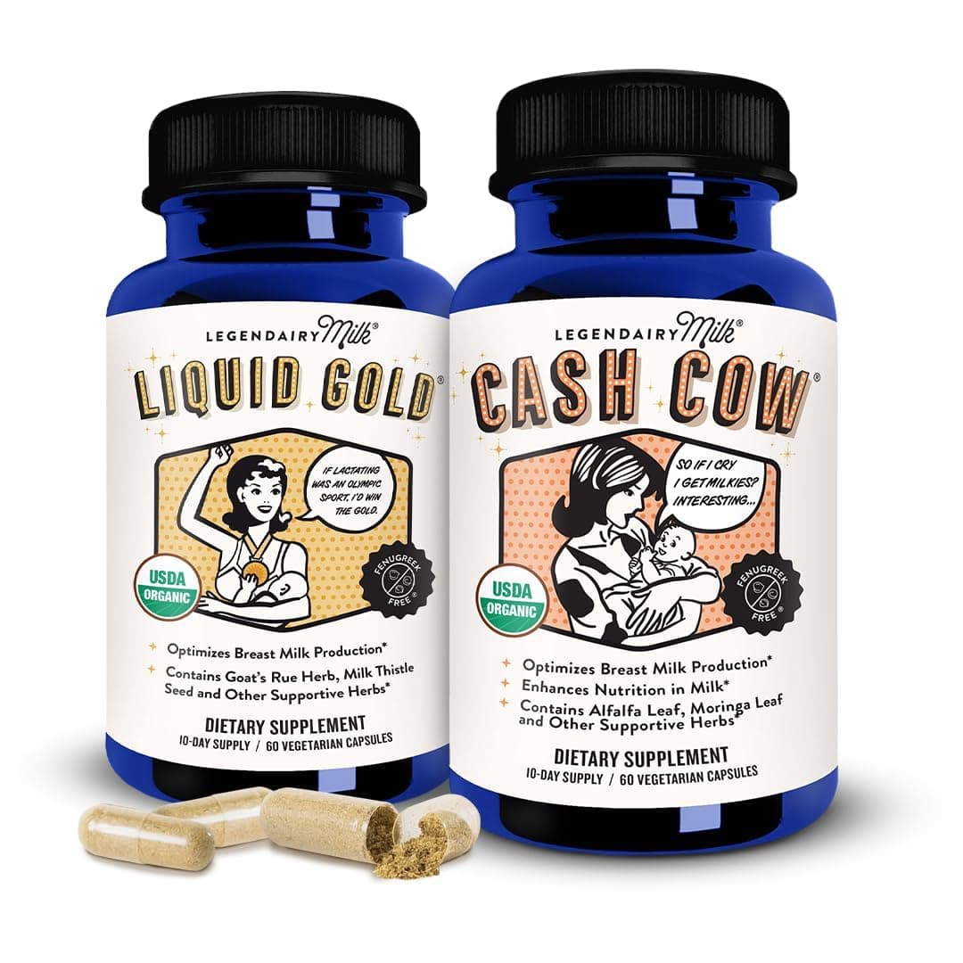 Liquid Gold + Cash Cow, Lactation Supplement for Milk Supply Increase and Enhance Prolactin Release - Lactation Support for Breast Milk Production