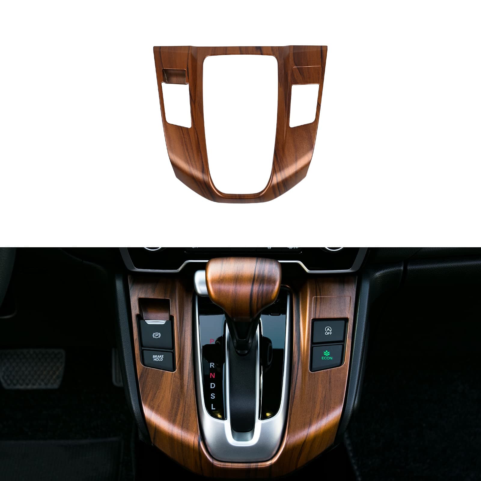 Thenice for Honda CR-V Gear Shift Panel Cover Transmission Box Trims Interior Peach Wood Grain Moulding for CRV 2022 2021 2020 2019 2018 2017 LX EX EX-L Touring Gas Version