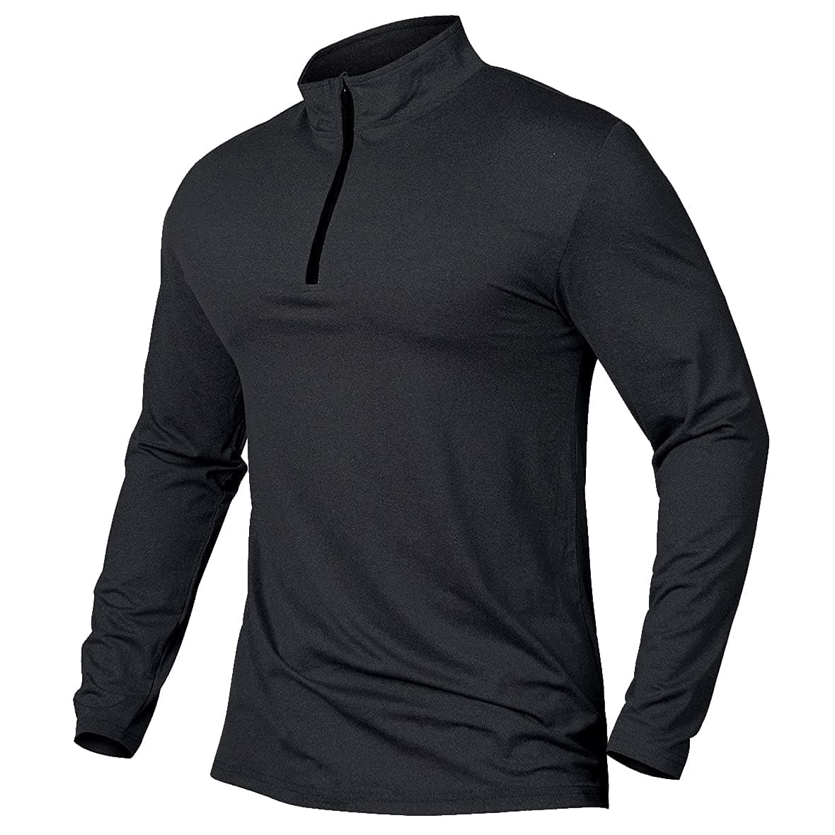 Men's Quick Dry Long Sleeve Quarter Zip Athletic Running Shirt