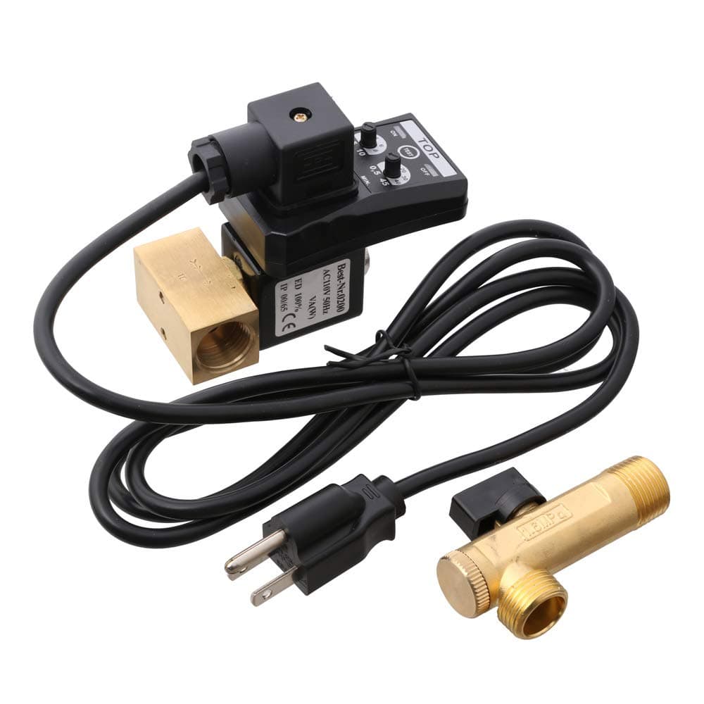 Ac110V 1/2" Separated Automatic Electronic Timed Air Tank Water Moisture Drain Valve For Compressor with 3-pin US Power Cable