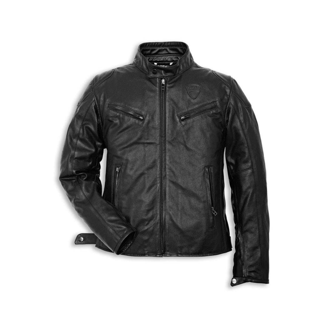 Ducati 981025556 Urban Leather Jacket - Black Perforated - Size 56