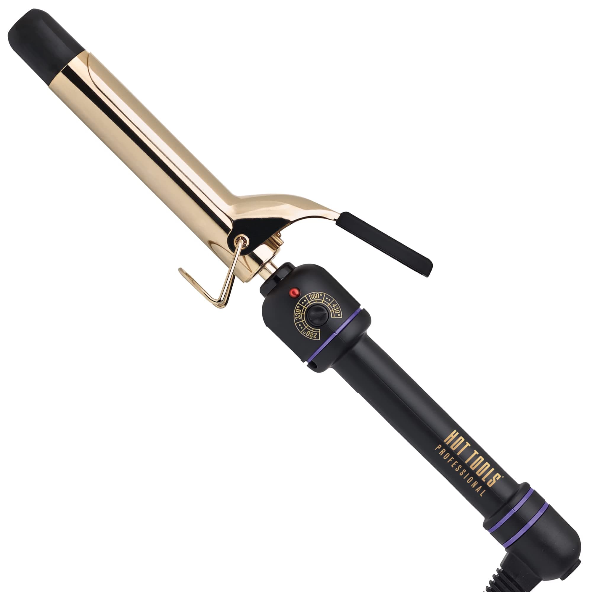 Professional 24K Gold Curling Iron/Wand for Long Lasting Curls, 1 Inch