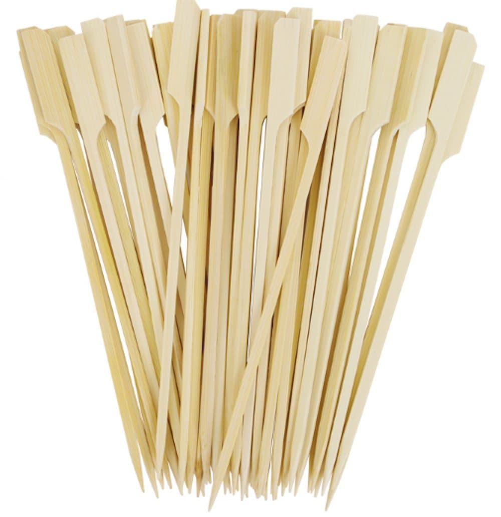 Oriental Creations8 Inch Wooden Bamboo Sticks Paddle Skewers Pack of 100