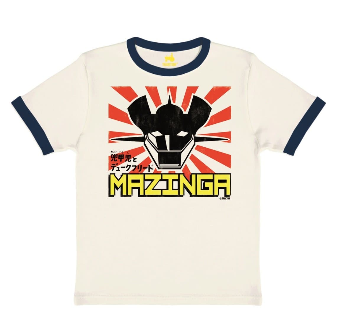 TRAKTOR Mazinga Children T-Shirt - Kids Short Sleeve Tee Mazinger - Robot - Kiddie Cult - Manga Crew Neck T-Shirt - Off-White - Original Licensed Product, Size 31.5/33.86 inches, 18 Months