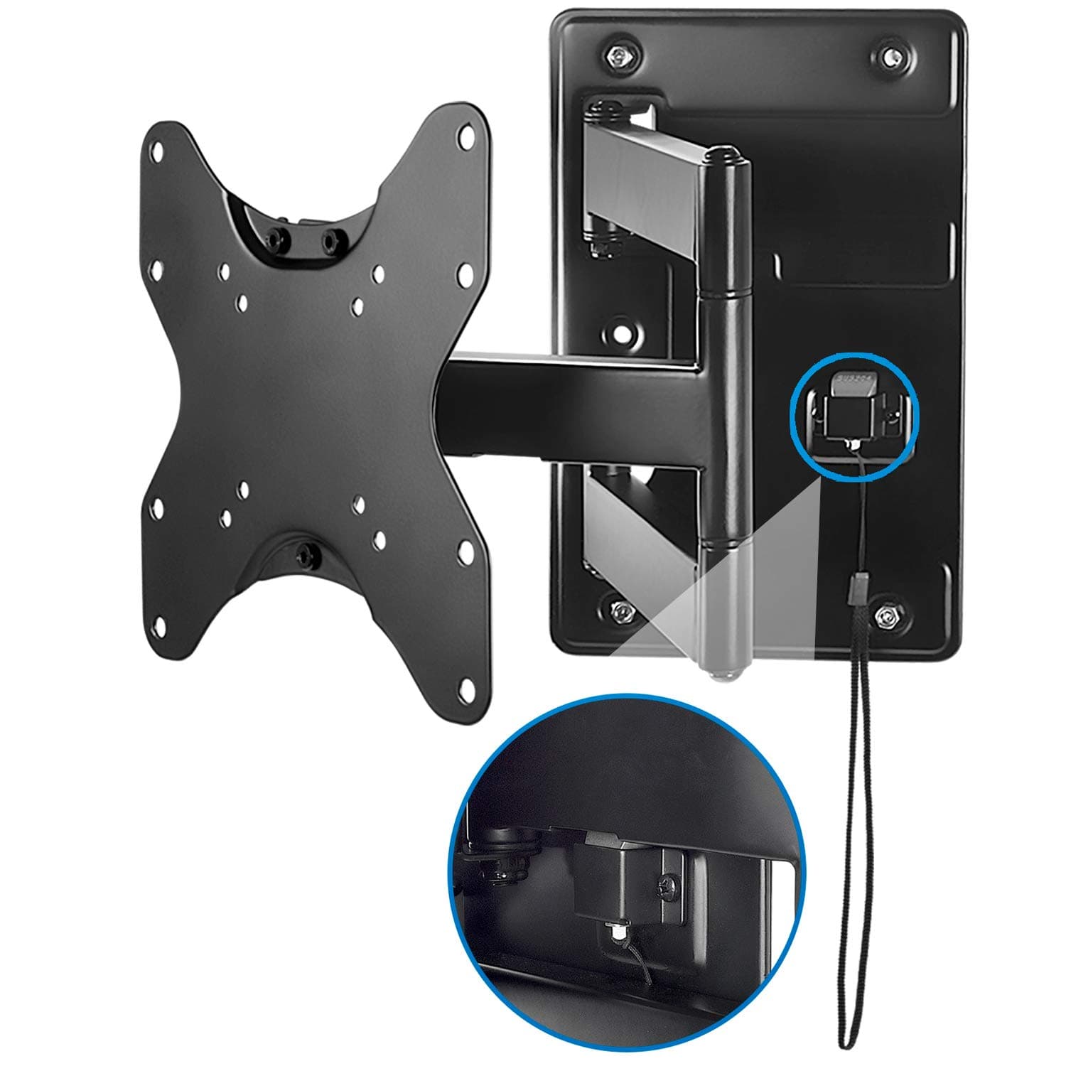 Mount-It!Lockable RV TV Wall Mount with Quick Release, Full Motion Flat Screen Bracket for Campers, Travel Trailers, RVs, Motorhomes and Marine Boats, Fits Most 23-43" VESA 100, 200, 77 Lbs Capacity