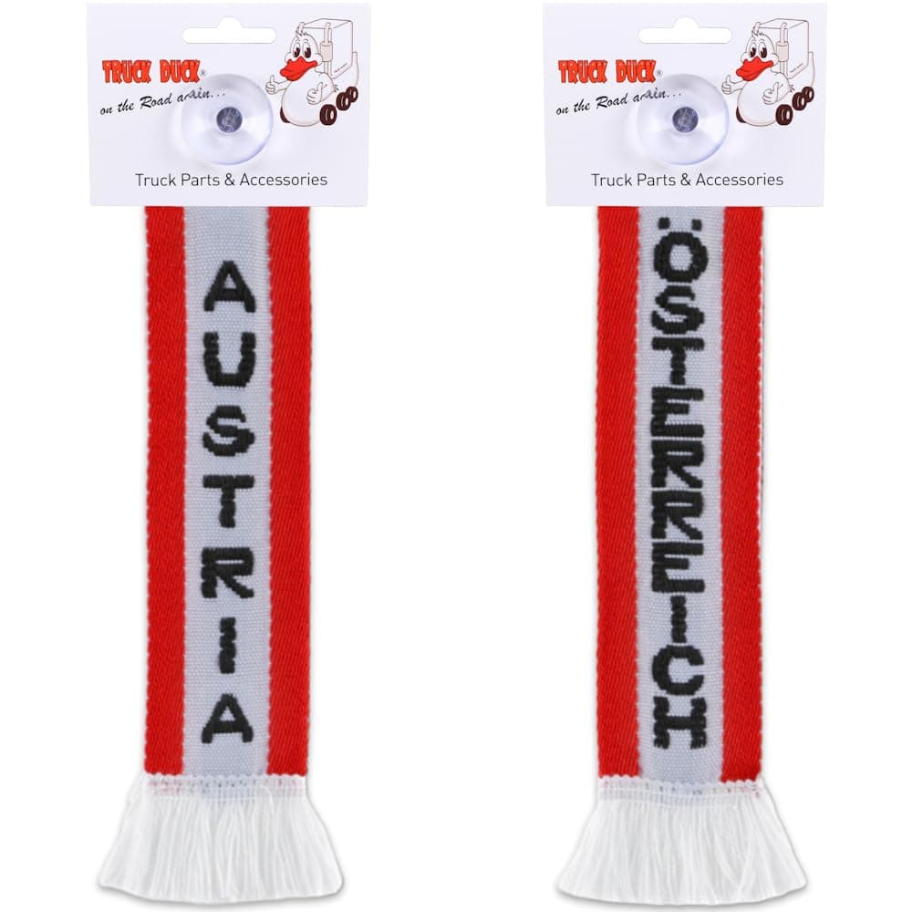 TRUCK DUCK® Truck Car Mini Scarf Austria Trucker woven Pennant Flag Window Decoration with Suction Cup