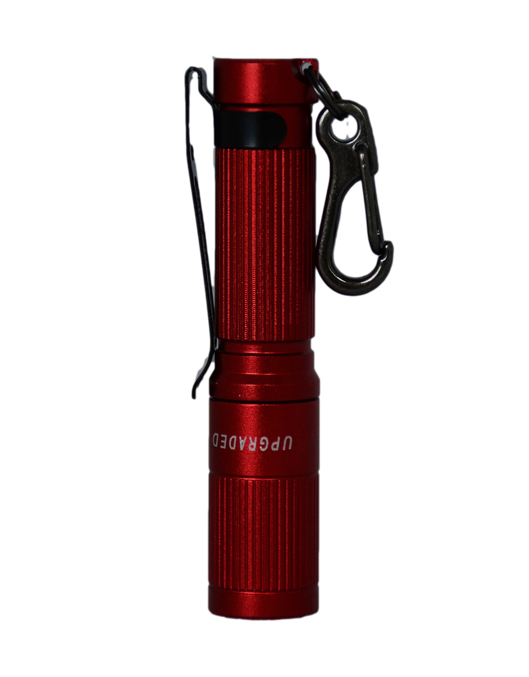 ITP A3 EOS CREE XP-G2 Keychain Flashlight - 150 Lumen with 3 Levels of Output (Low, Medium, High) - LED with Anti-Scratching Lens, 1xAAA Battery Compatible (Included) - Red