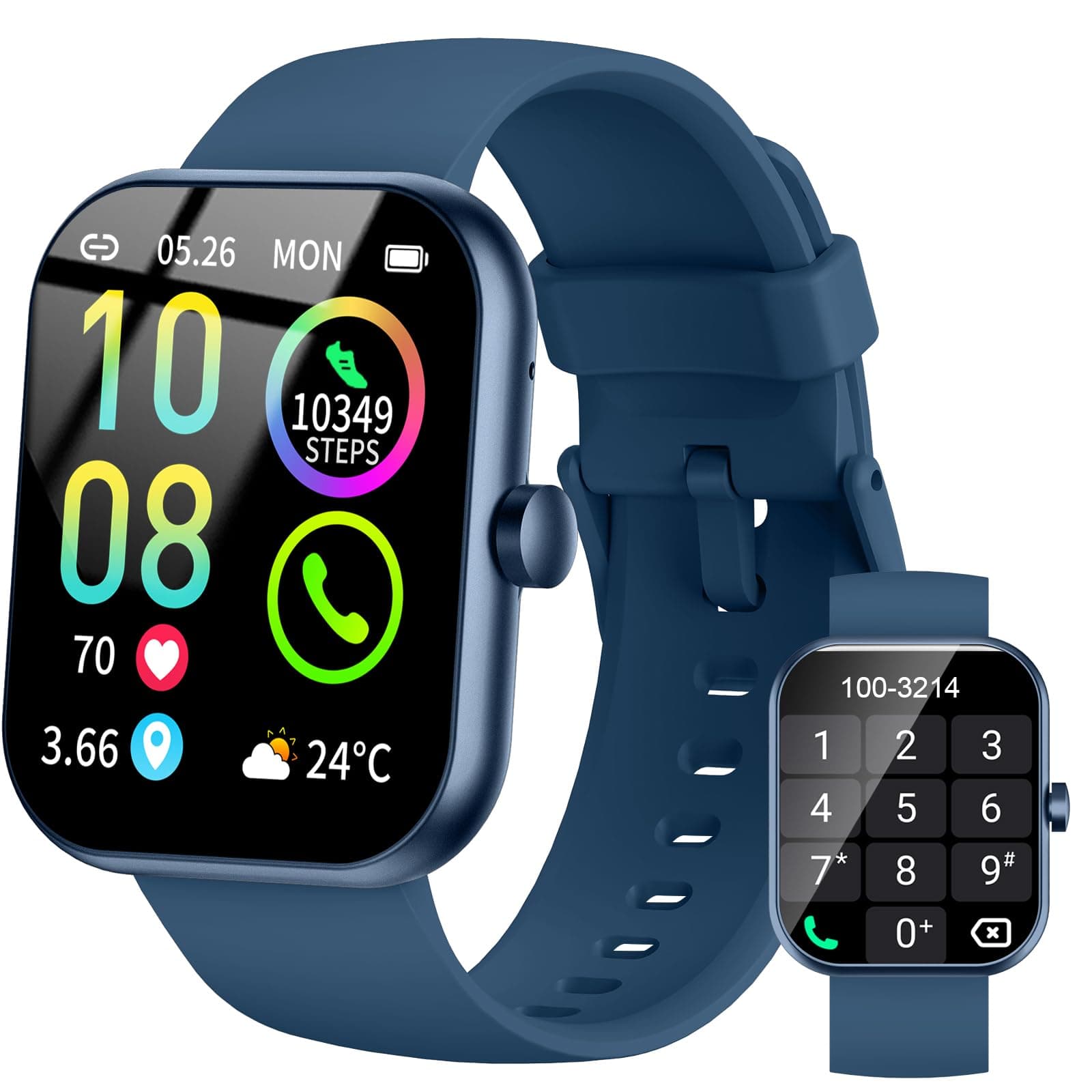 Jugeman Smart Watch for Men Women, Fitness Tracker with Heart Rate/Sleep Monitor, IP68 Waterproof Fitness Watch