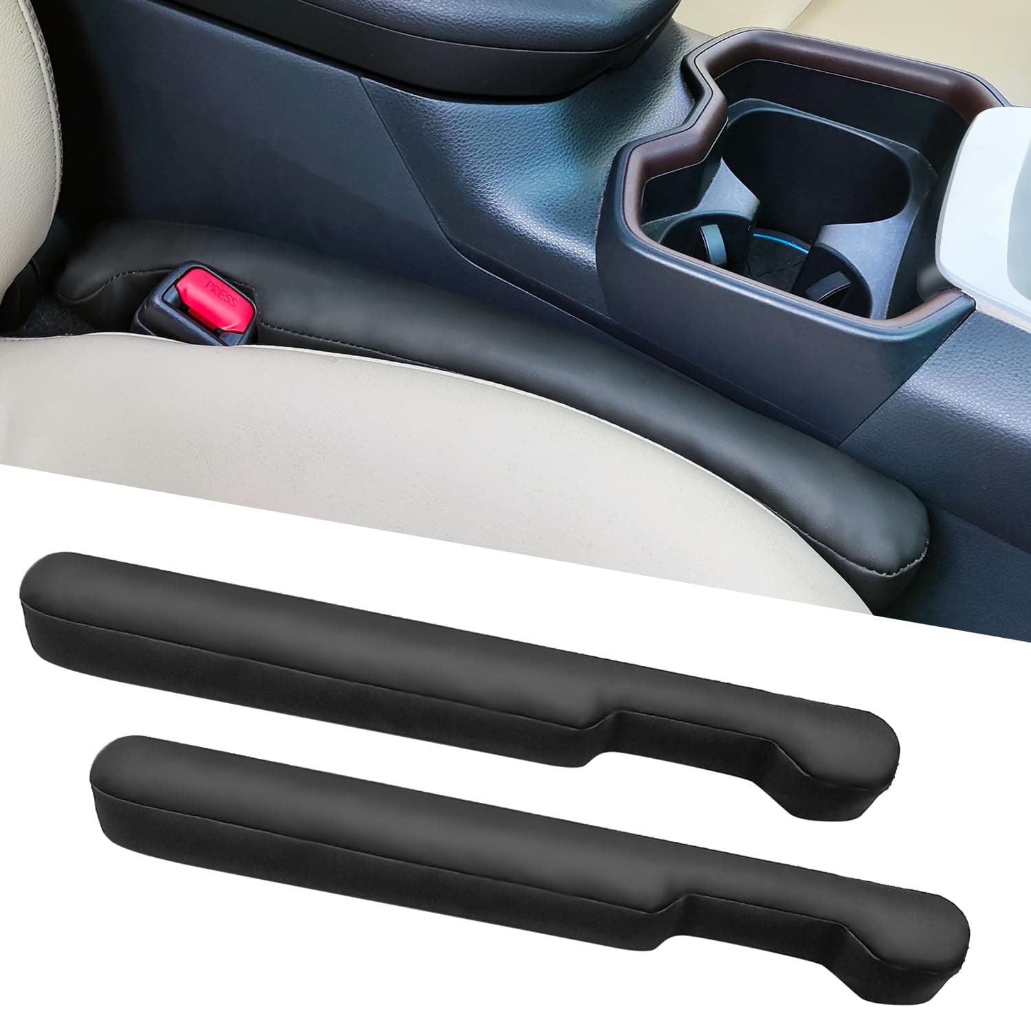 Leather Car Seat Gap Filler Spacer Universal Seat Gap Filler Plug for Car SUV Truck Fit Organizer Fill The Gap Between Seat and Console Stop Things from Dropping