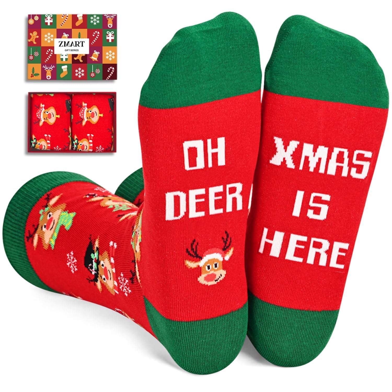 Christmas Socks for Adult - Deer Elf Xmas Movie Gifts, Merry Xmas Stocking Stuffers