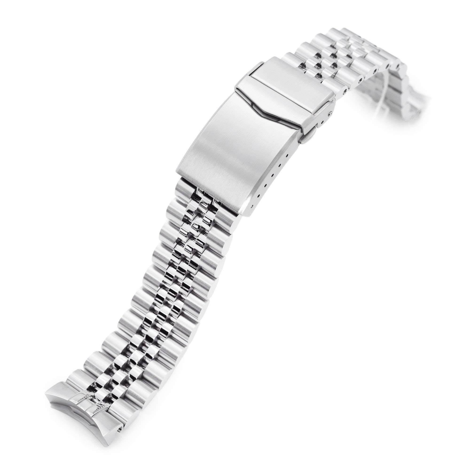 20mm Super-JUB Watch Band compatible with Seiko 5 Sports 40mm SRPE51 SRPE53 SRPE57 SRPG35 V-Clasp 2-Tone Polished